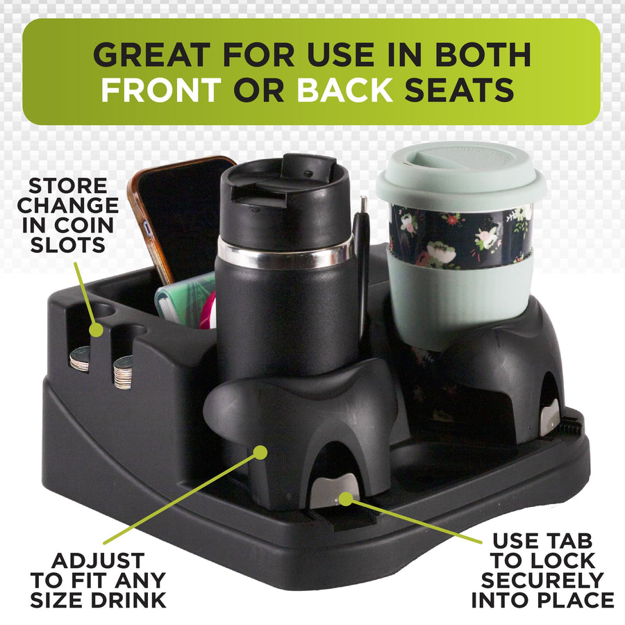 Mini Console GO GEAR Vehicle, Cup Holder & Organizer for Cars, Trucks, SUVs and More, Black (EMIC-BLA)