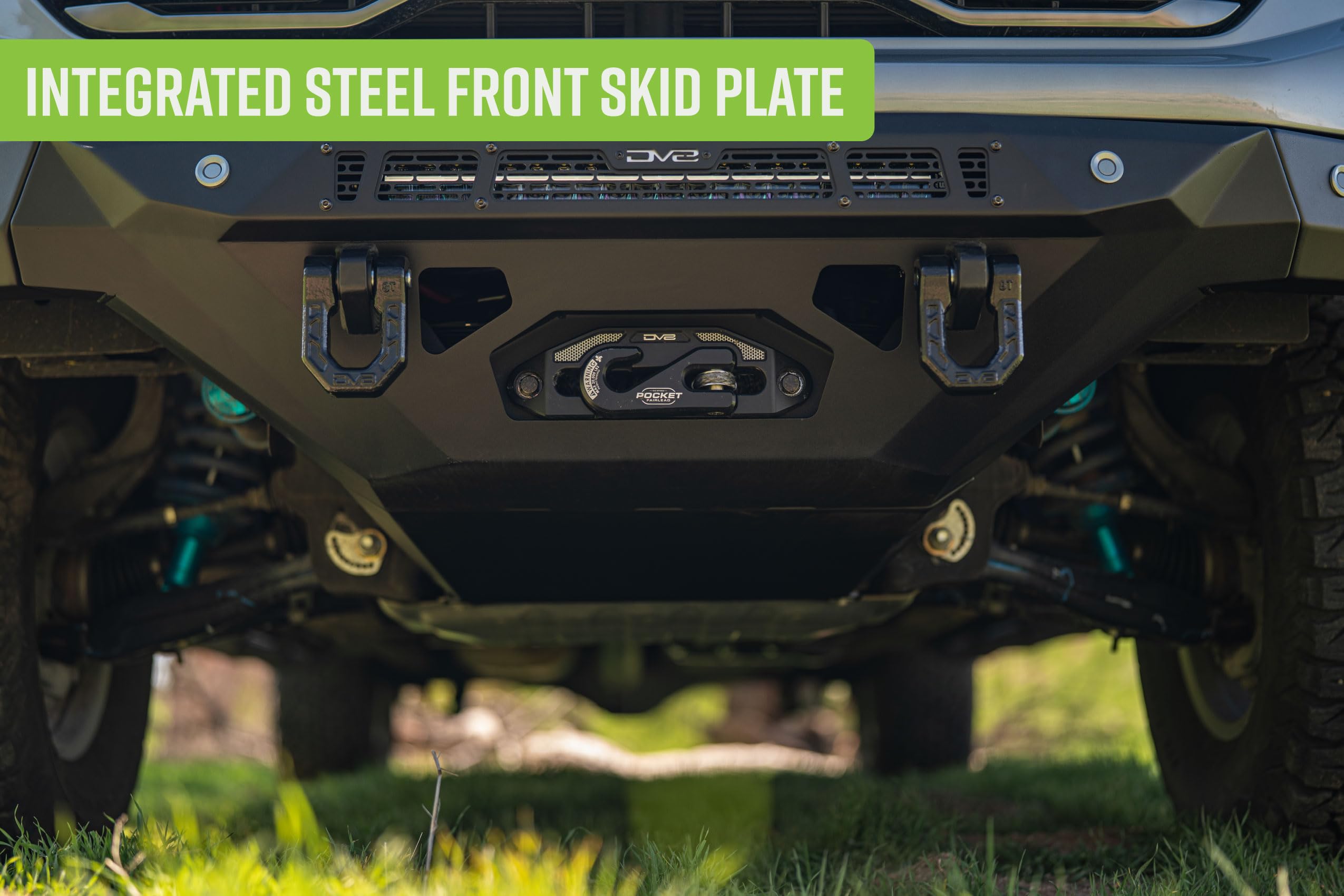 Offroad DV8 Spec Series Front Bumper for 2022-2025 GMC Sierra 1500 | Heavy-Duty Winch Mount | 20" Light Bar Mount | (4) 3" Pod Light Mounts | Steel Full Front Skid Plate | Low-Profile Fitment