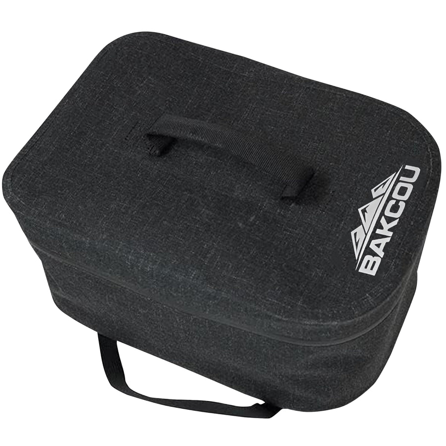 Small Bakcou Top Pannier Bag with 4 Quick Clamps - Waterproof, Tight Zipper, Internal Straps for Battery, Rain Gear - Repair Kit, 12x8x6.5 Inches