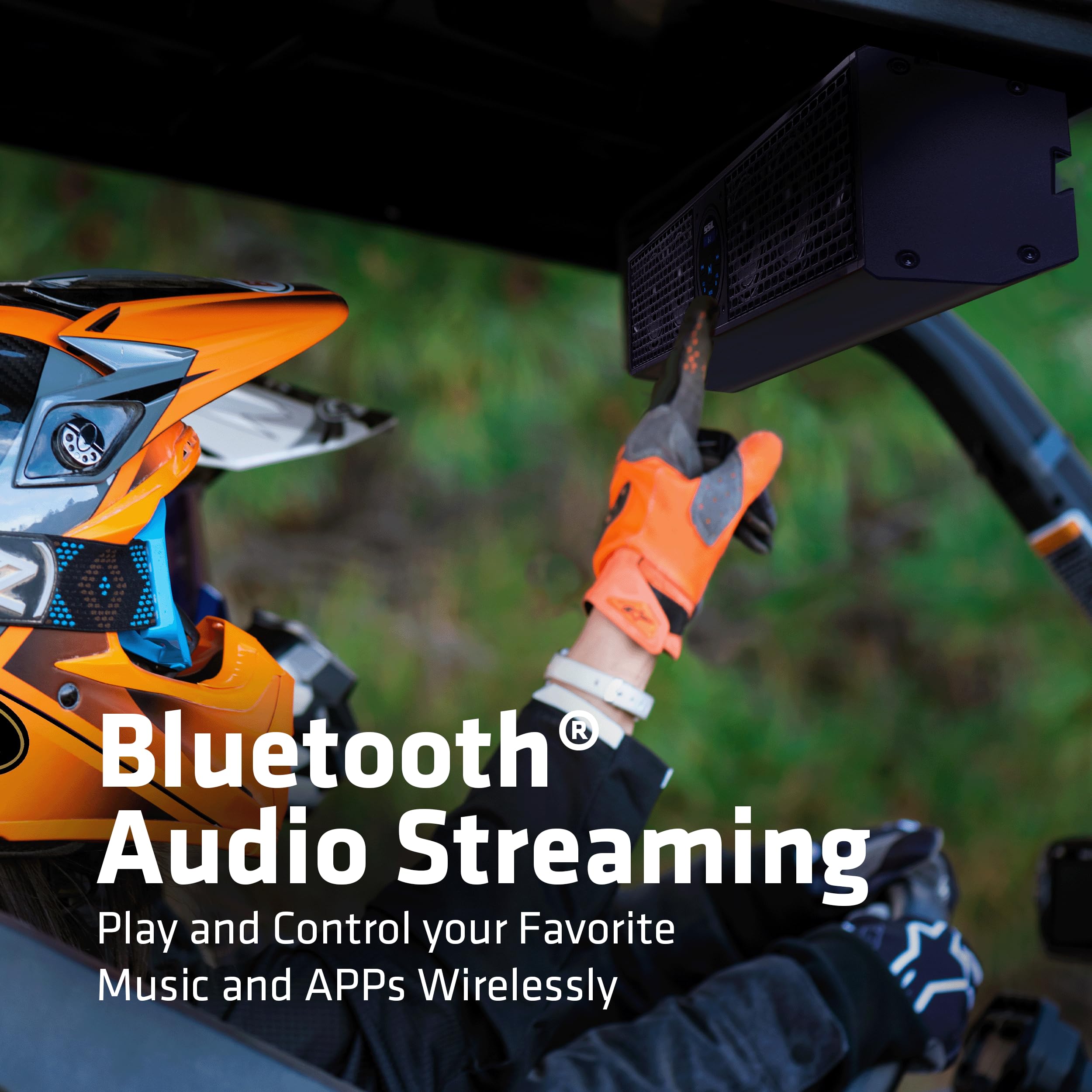 ATV UTV Sound Bar Sound Storm Laboratories SB26 - 26 Inch Wide, 4 Inch Speakers, 1 Inch Tweeters, Full Range Audio, IPX5 Weatherproof, Bluetooth, Built in Amplifier, Golf Cart Compatible