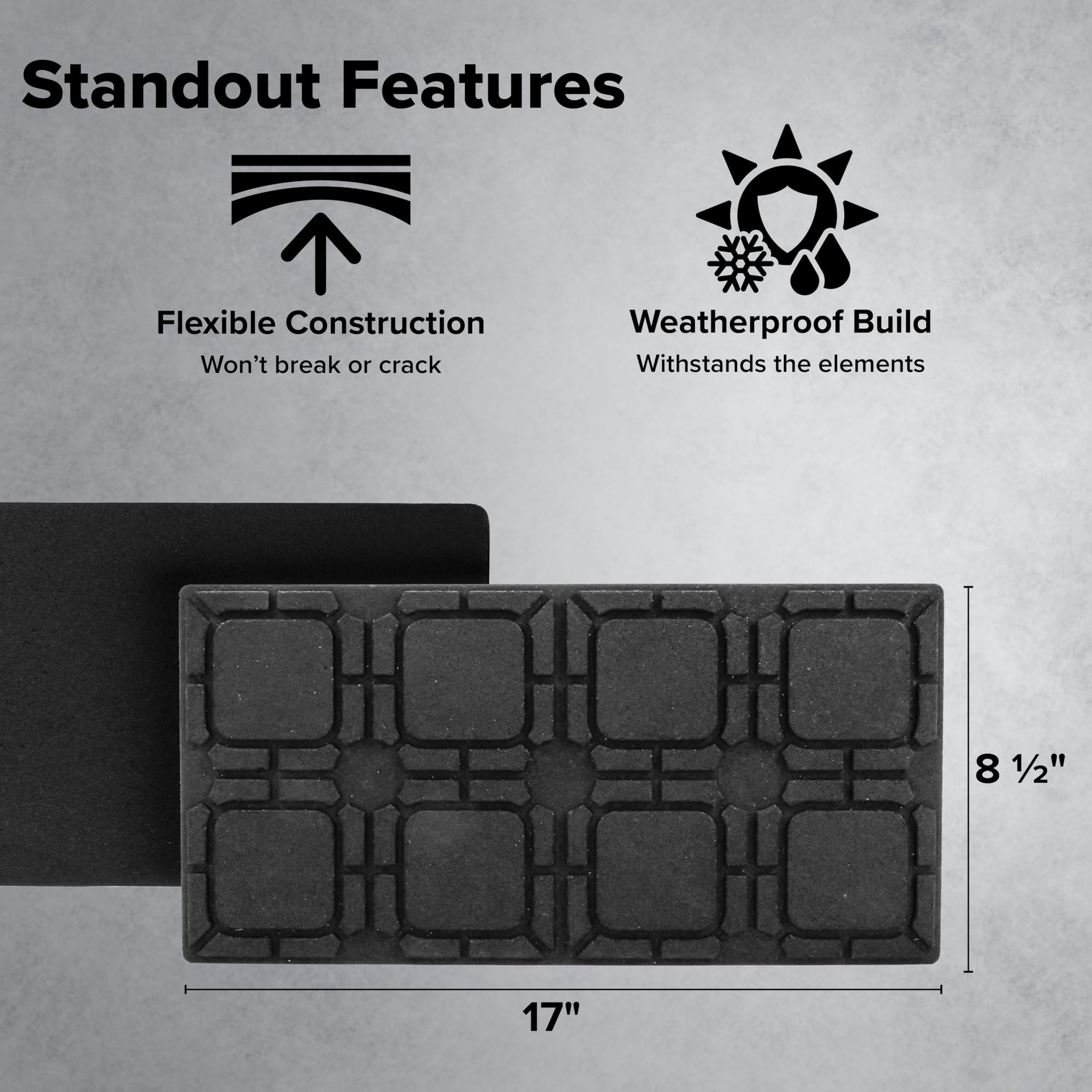 Camco Leveling Block Universal Flex Pads - Prevent Jacks and Stabilizers from Sinking Into Soft Ground - Measure 8.5" x 17" - 2-Pack (44601)