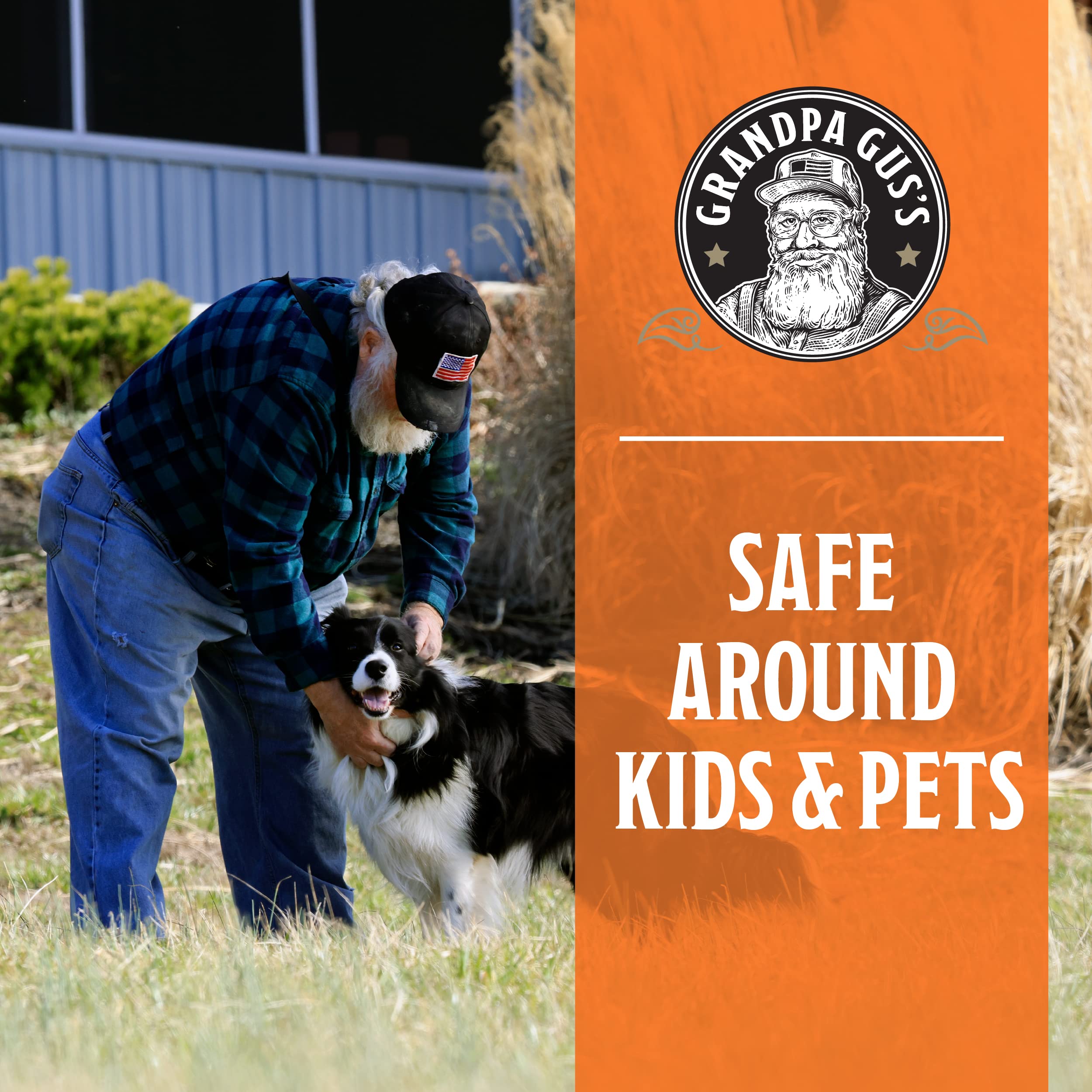 Natural Tick Repellent Spray Grandpa Gus's with Essential Oils - for Humans, DEET-Free, Up to 8 Hours of Protection, Camper Essentials, Safe Around Kids and Dogs, 4 oz (Pack of 2)