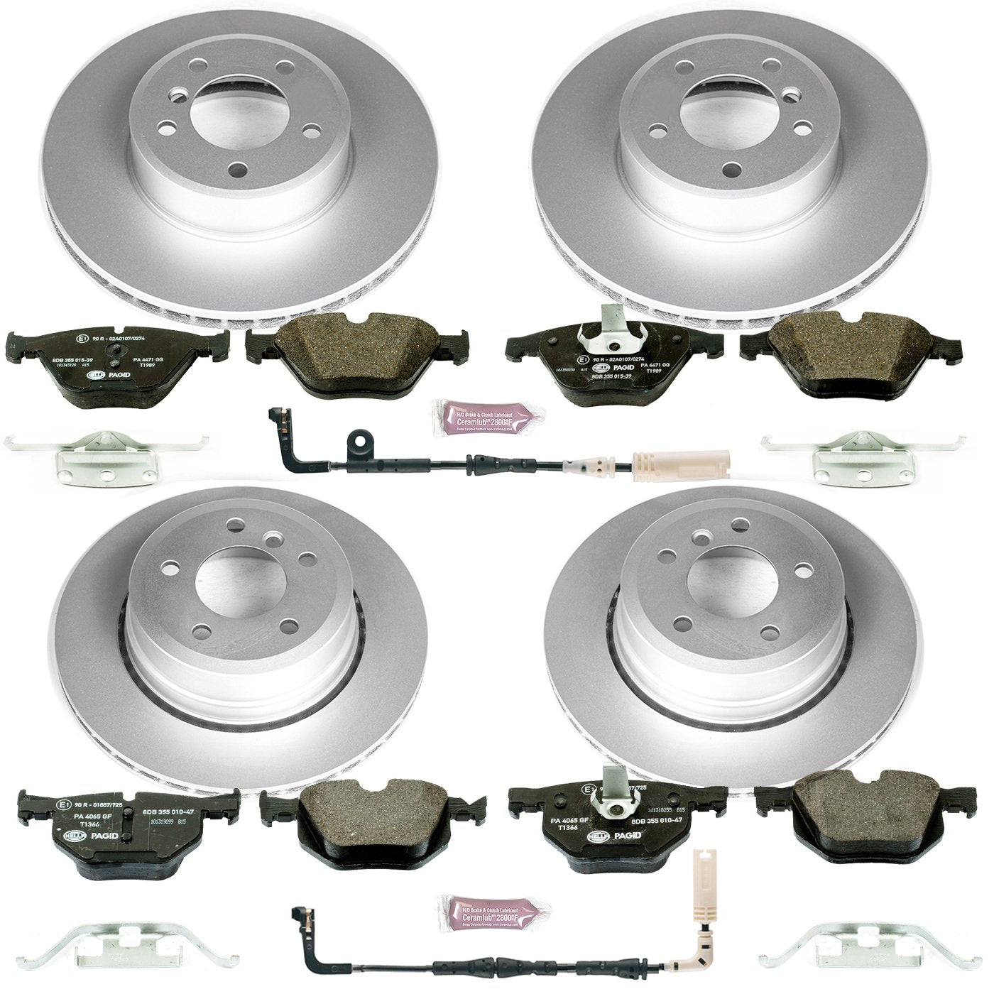 Power Stop ESK5439 Euro-Stop Front & Rear Brake Kit and 1 Front & 1 Rear Sensor Wires For BMW 525xi, BMW 5, BMW 528i xDrive, BMW 5, BMW 530xi, BMW 535i xDrive, BMW 5 [Model Specific]