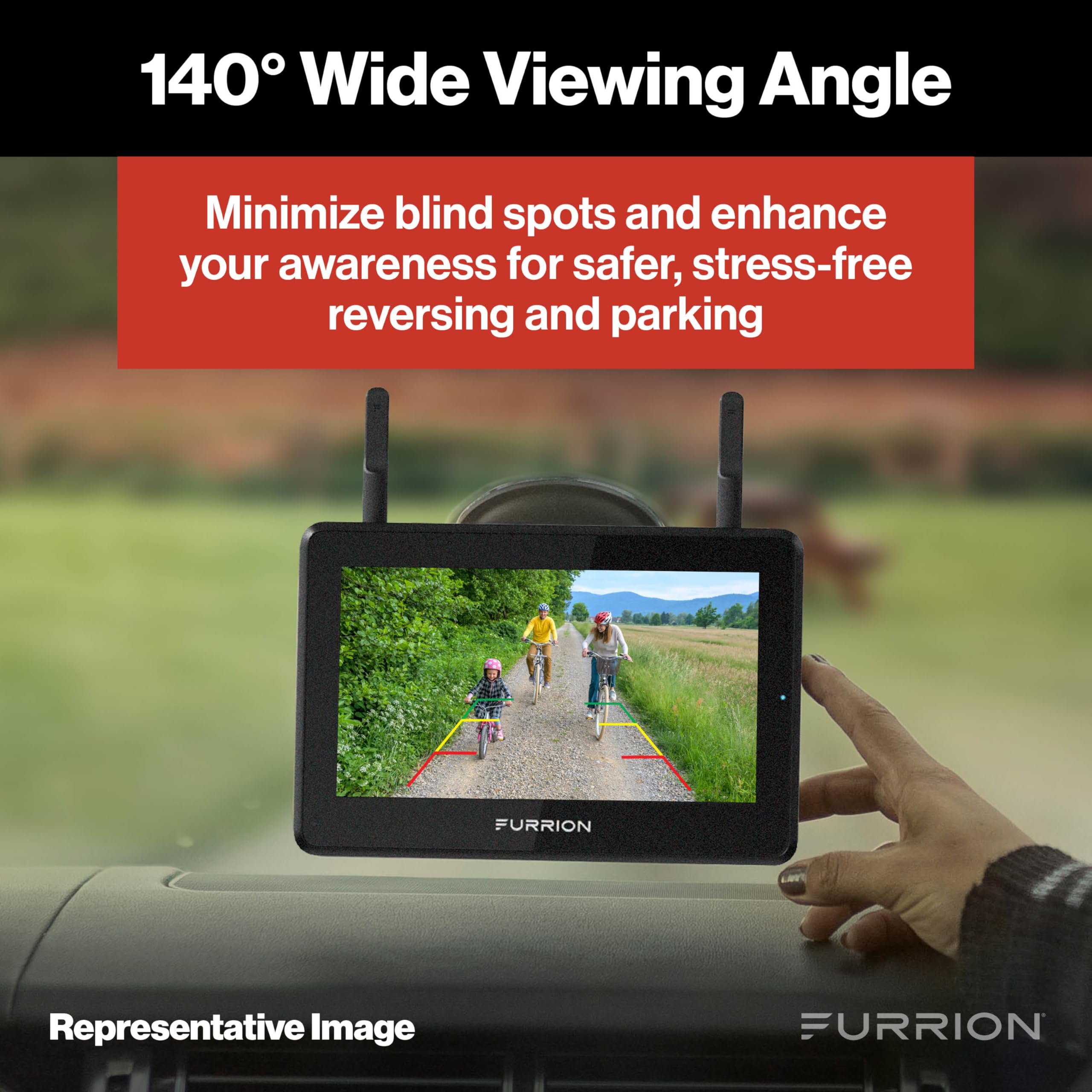 Vision S+ Furrion RV Backup Camera System – Sharkfin Wireless Camera, 1080p HD, 140° Wide-Angle, Infrared Night Vision, Motion Detection, Waterproof, Monitor Not Included – FCNFDTASF