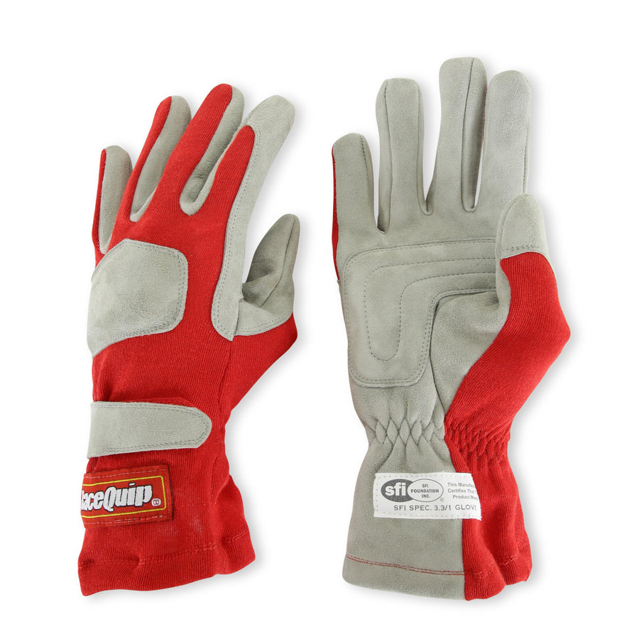 351012RQP RaceQuip® Driving Gloves 351 Series - SFI 3.3/1 - Red/Gray - Small