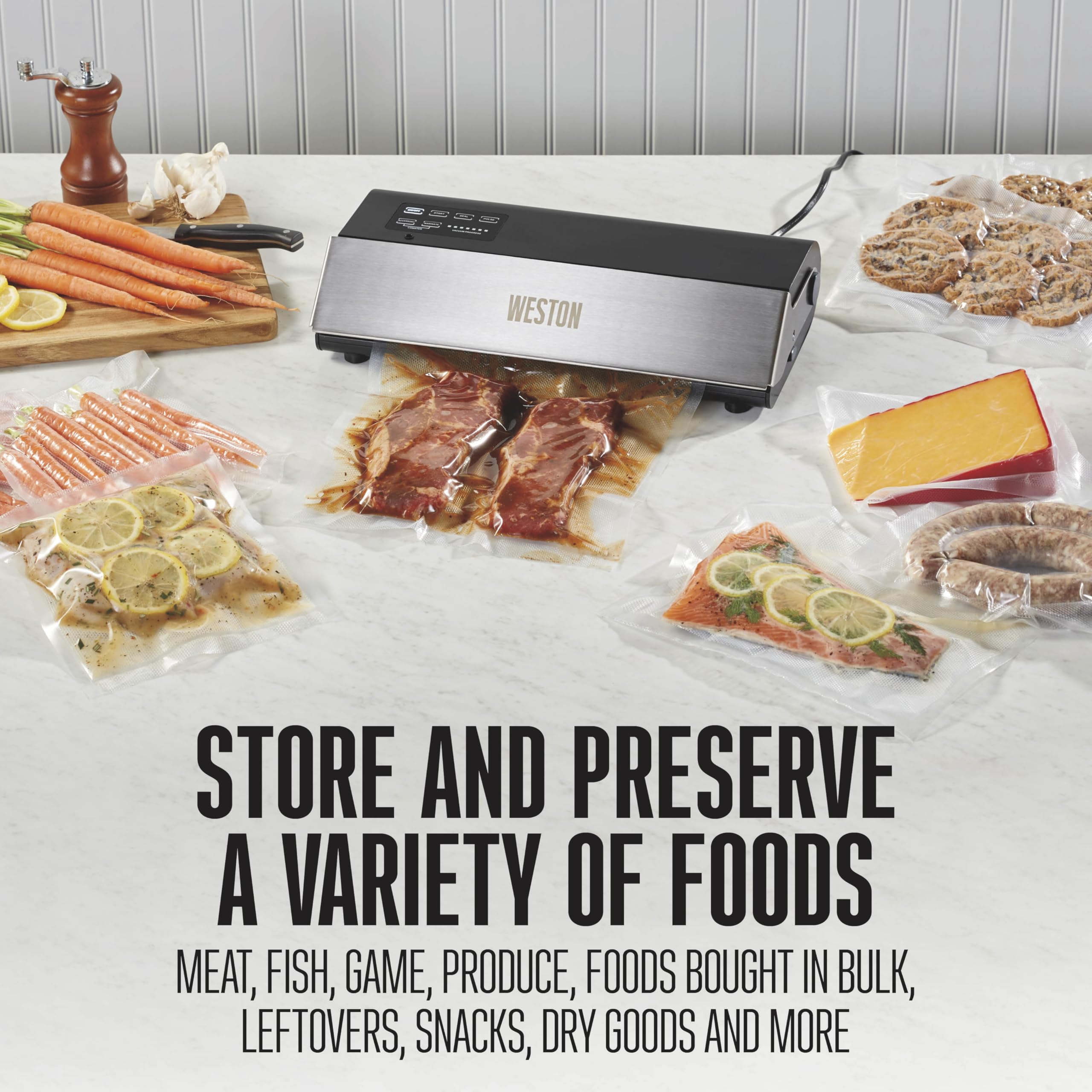 Professional Advantage Weston 65-0501-W Vacuum Sealer, 11", Stainless Steel and Black