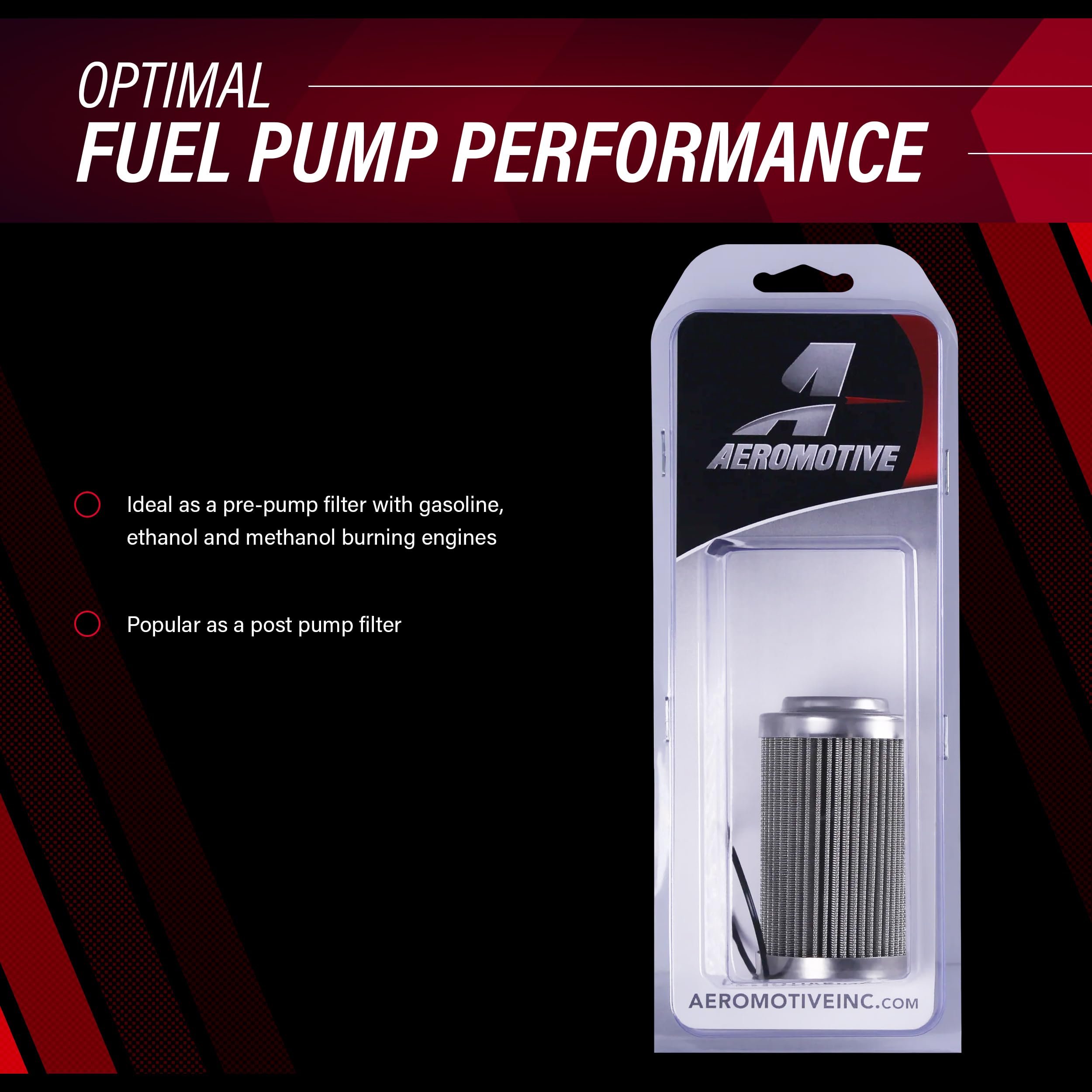 Replacement Aeromotive 12604 Fuel Filter Element, 100-Micron Rating, Stainless Steel Mesh, Fits all 2" OD ORB-10 Filter Housings