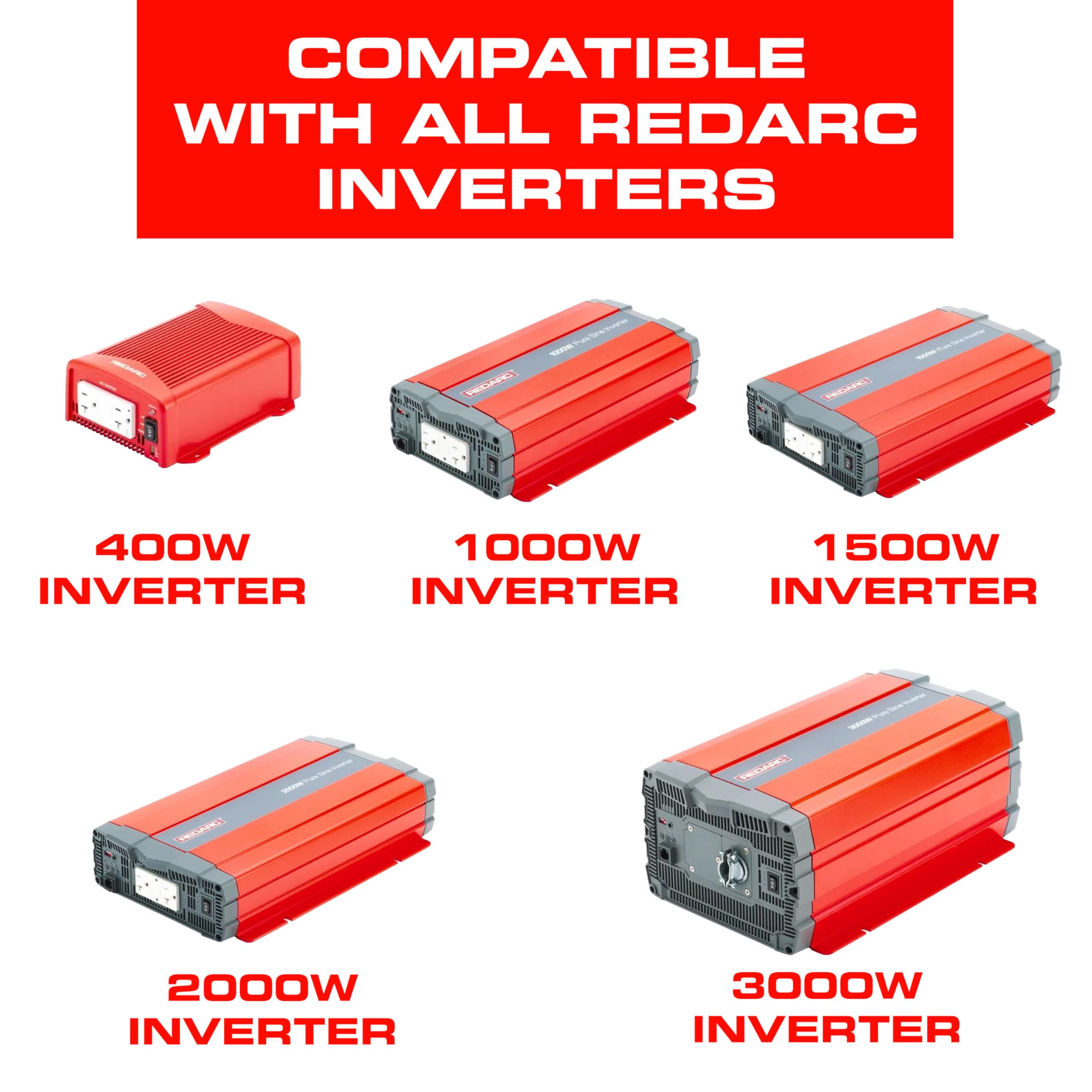 REDARC Inverter Remote Switch, Remote-RS 12V Compatible, Flush-Mount Design for RS Series Pure Sine Wave Inverters, On/Off Control and Status Indicator, for RV, Truck, and Off-Grid Use