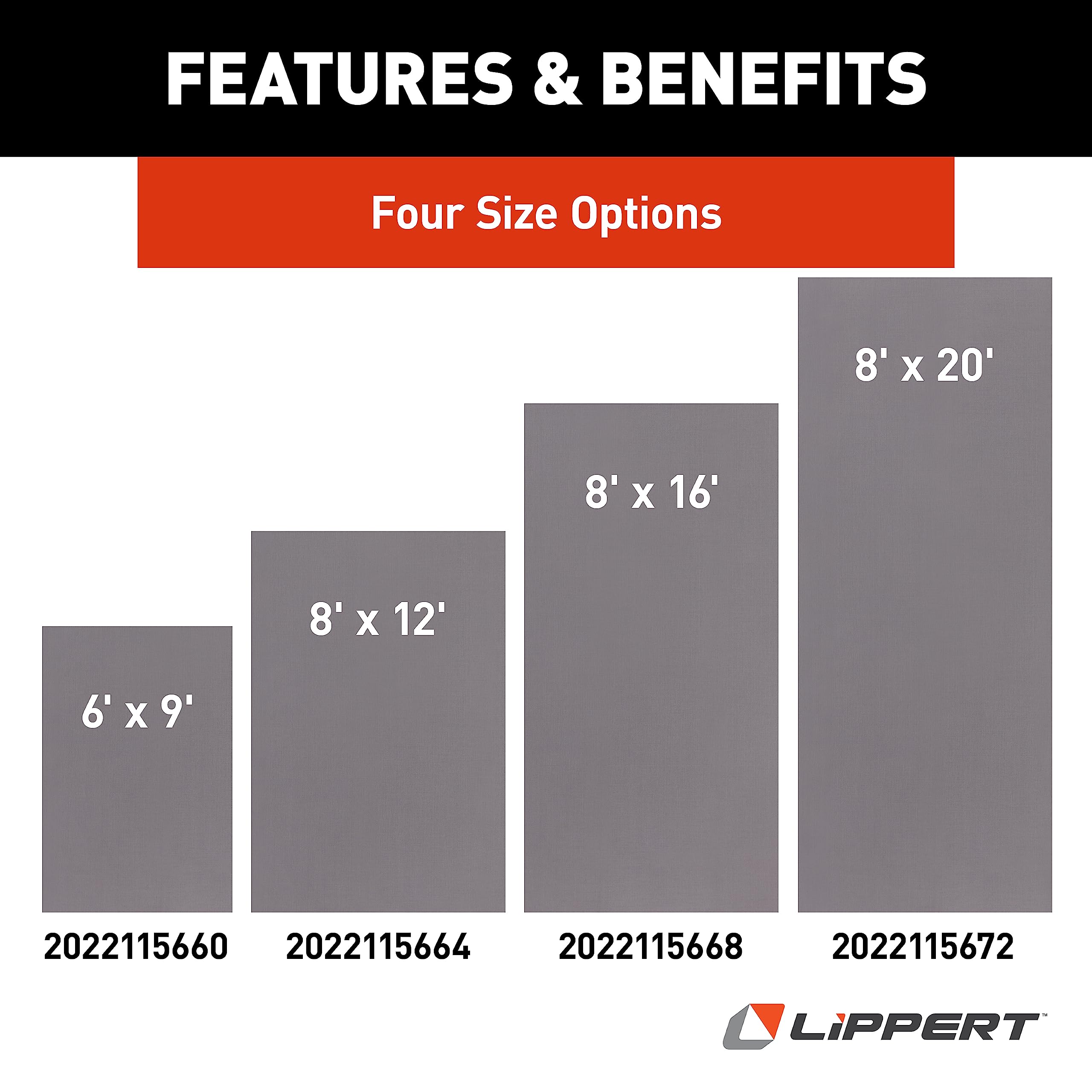 Outdoor Lippert Patio Rug - Gray, 8' x 20'