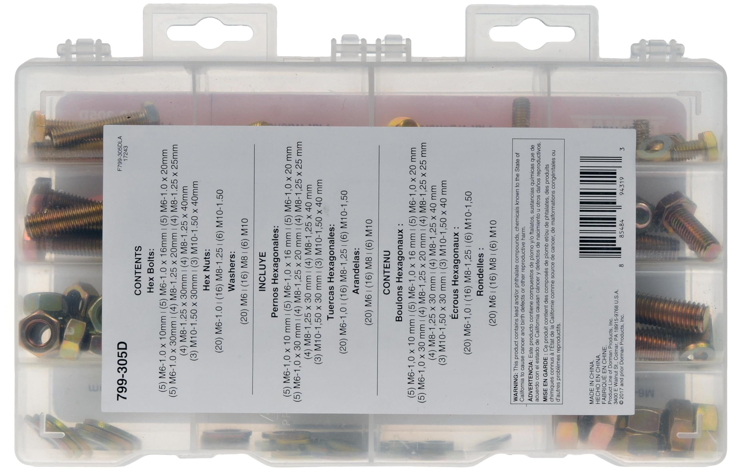 Pro Pack Dorman 799-305D Metric Class 10.9 Hardware - 126 Pieces Universal Fit