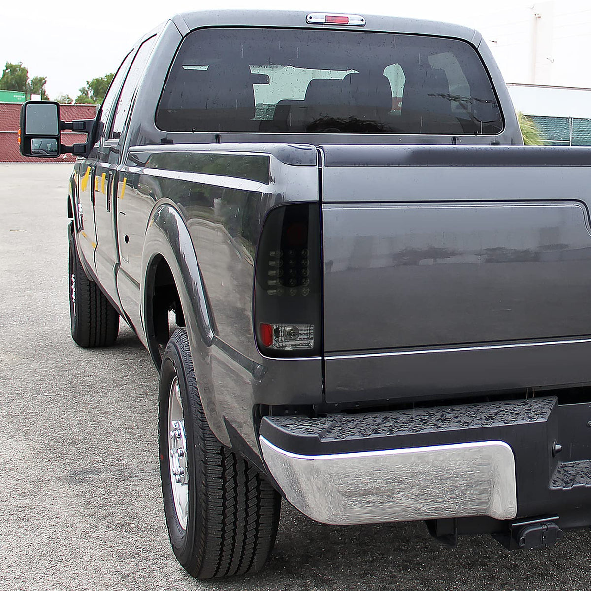 Black Smoke LED Tail Lights SPEC-D TUNING Compatible with 2008-2016 Ford SuperDuty F250 F350 F450 F550, Left + Right Pair Assembly
