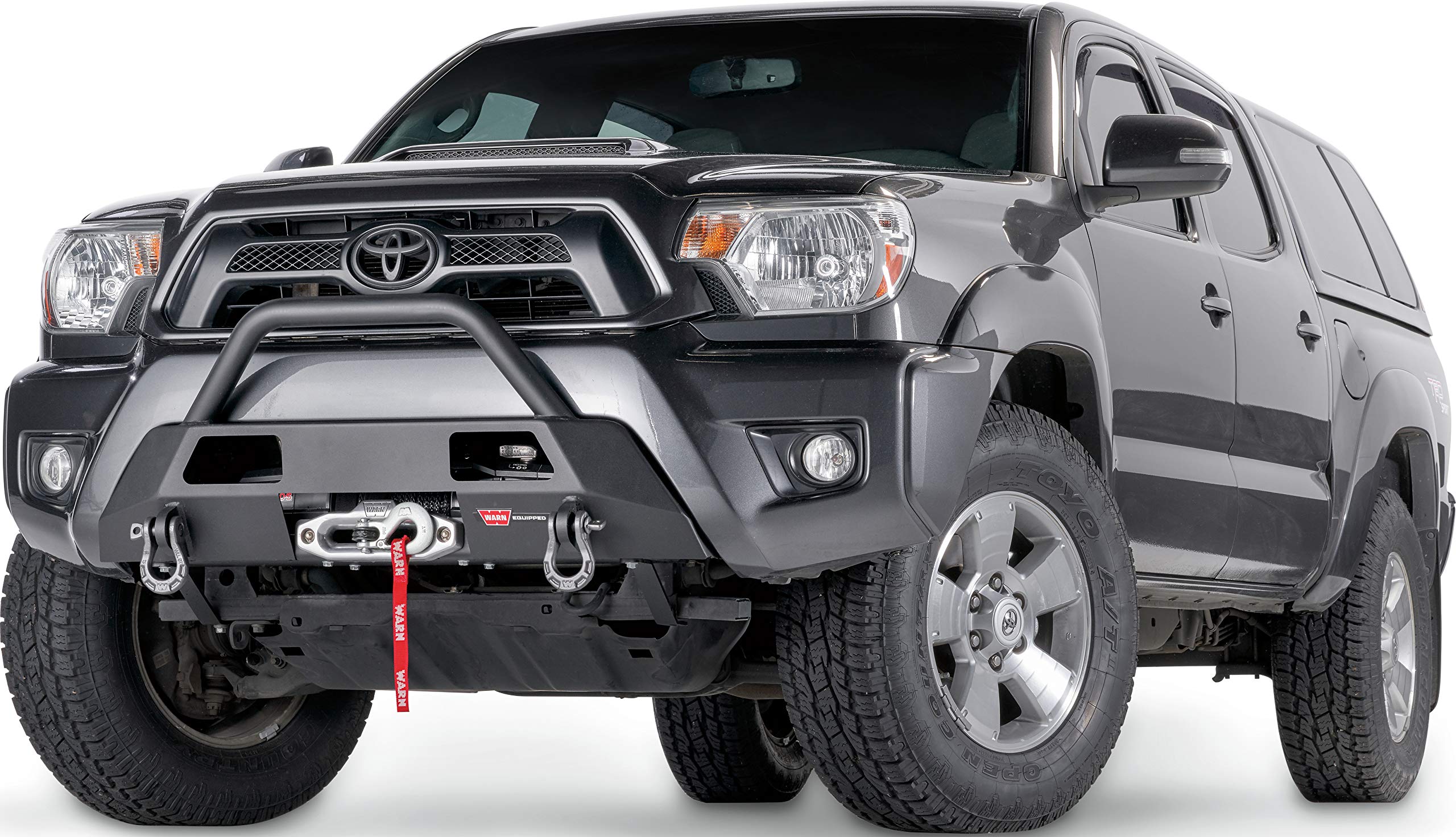 Semi-Hidden WARN 102874 Fixed Winch Mount with Low-Profile Grill Guard Tube, Fits: Toyota Tacoma Gen 2.5 (2012-2015)