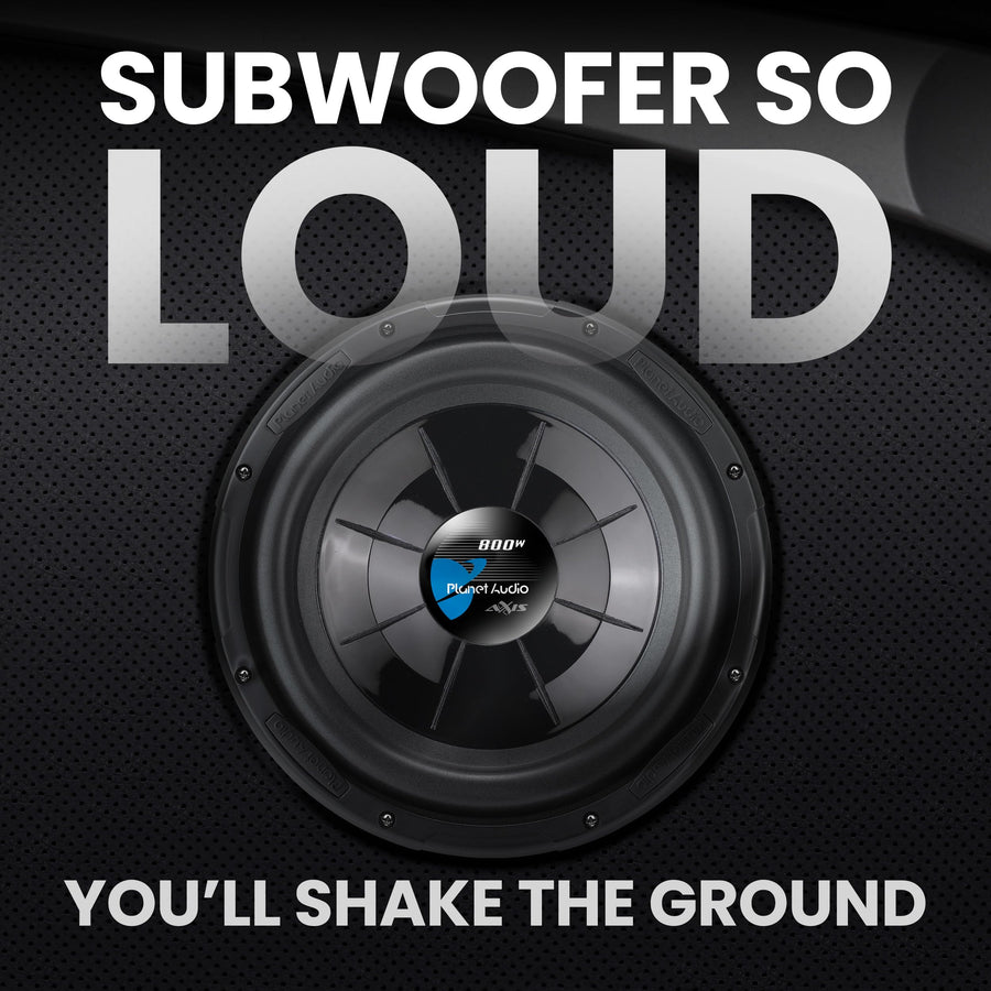 Axis Series Planet Audio PX10 10 Inch Car Subwoofer - 800 Watts Max, Single 4 Ohm Voice Coil, Sold Individually, Hook Up to Amp