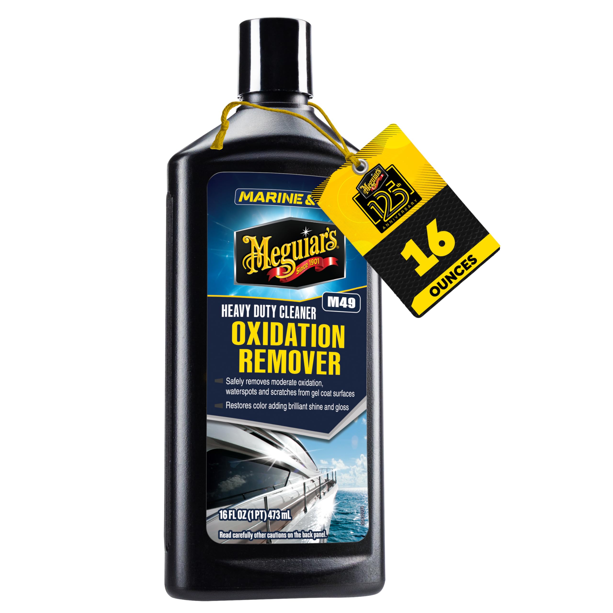 Marine/RV Meguiar's M4916 Heavy Duty Oxidation Remover, Oxidation, Water Spot, Stain, and Boat Scratch Remover for Vehicles with Gel Coat and Fiberglass Surfaces, 16 Oz - Packaging may vary