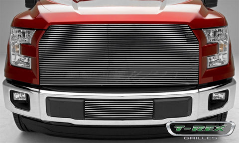 T-Rex Grilles Black 2015-2017 F-150 Billet Bumper Grille, Polished, 1 Pc, Insert - PN #25573
