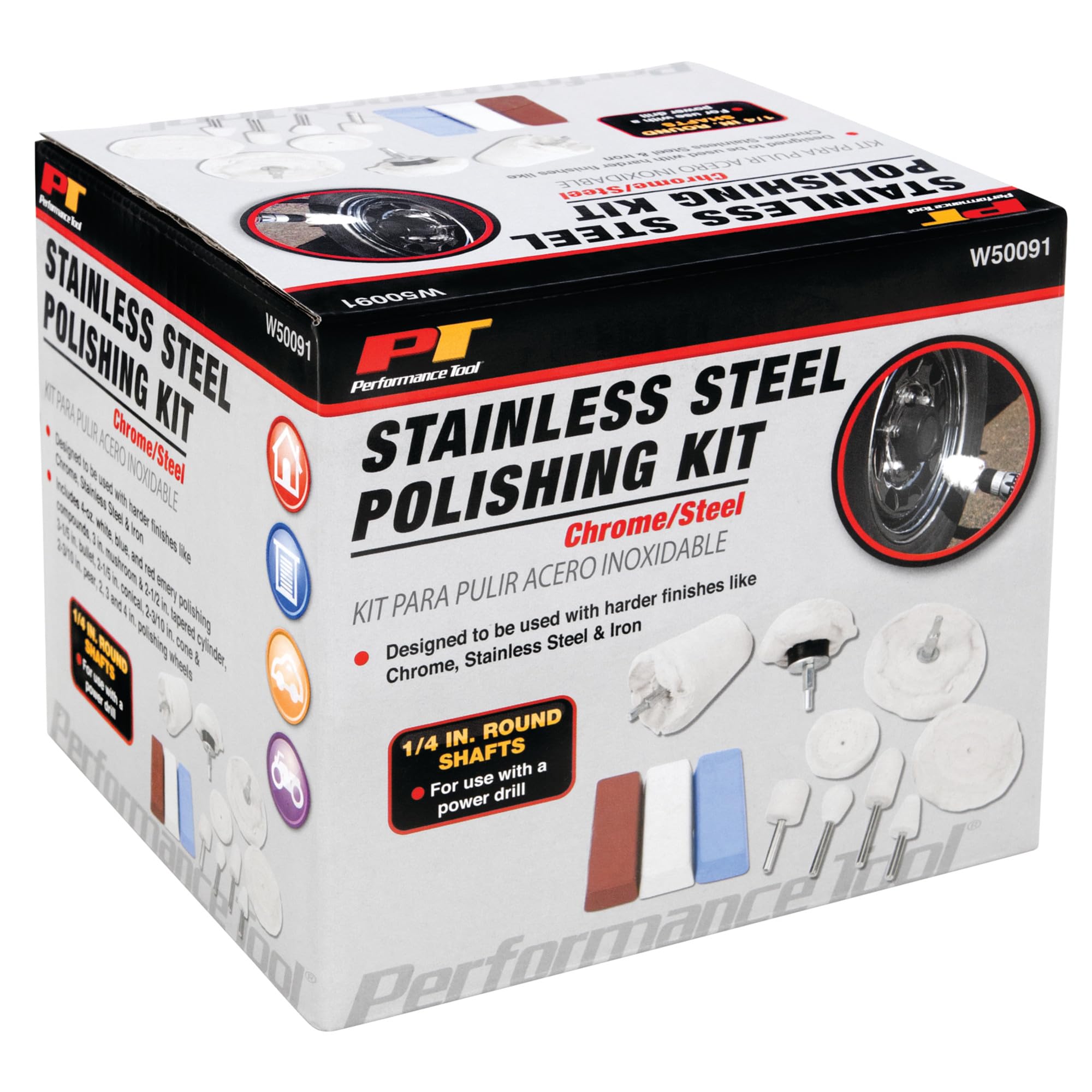 Polishing Kit Performance Tool W50091 with Multiple Pads, Wheels, and Compounds - Perfect for Hard Finishes