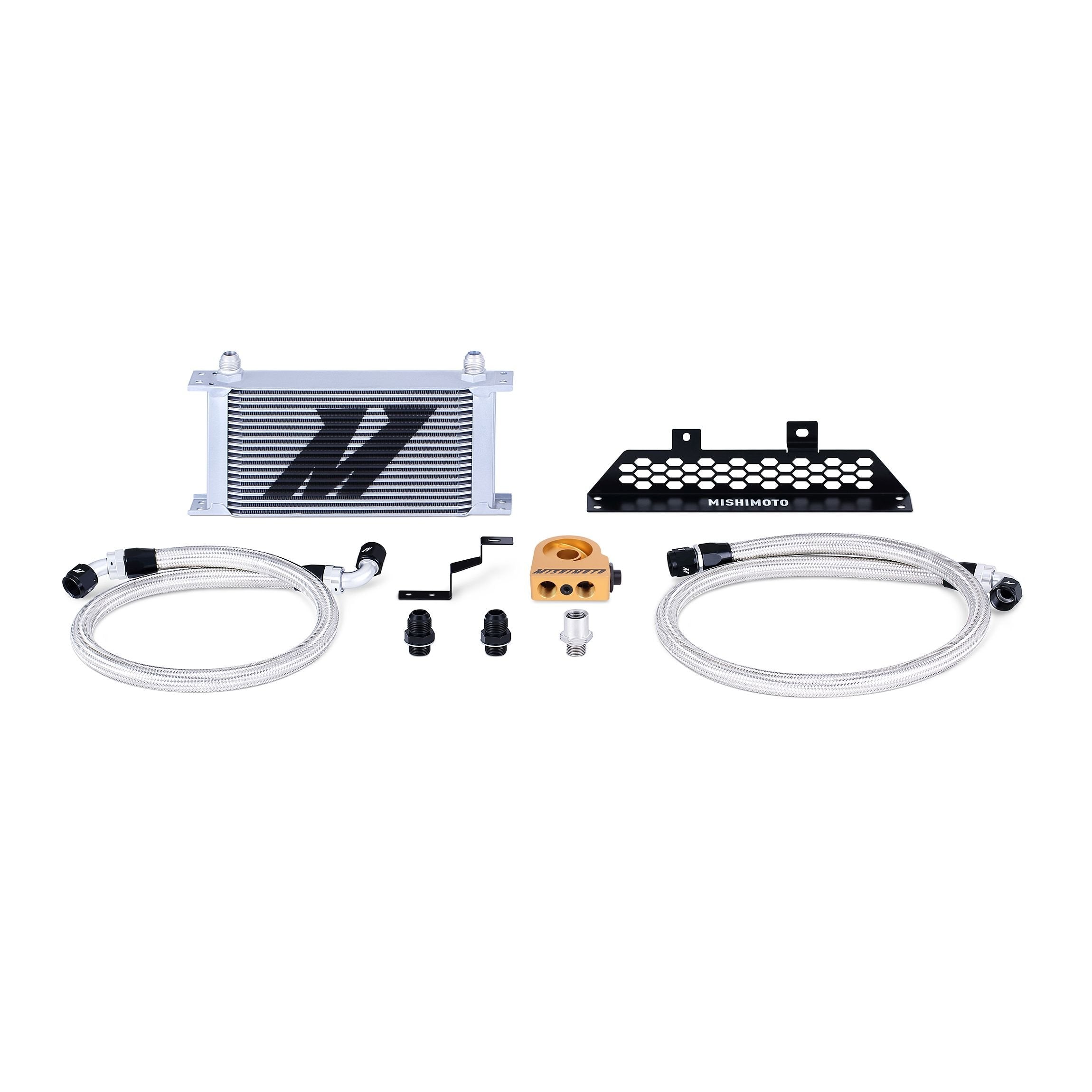 Mishimoto Oil Cooler Kit MMOC-FOST-13T Low-Temp Thermostatic Fits Ford Focus ST 2013+ Silver