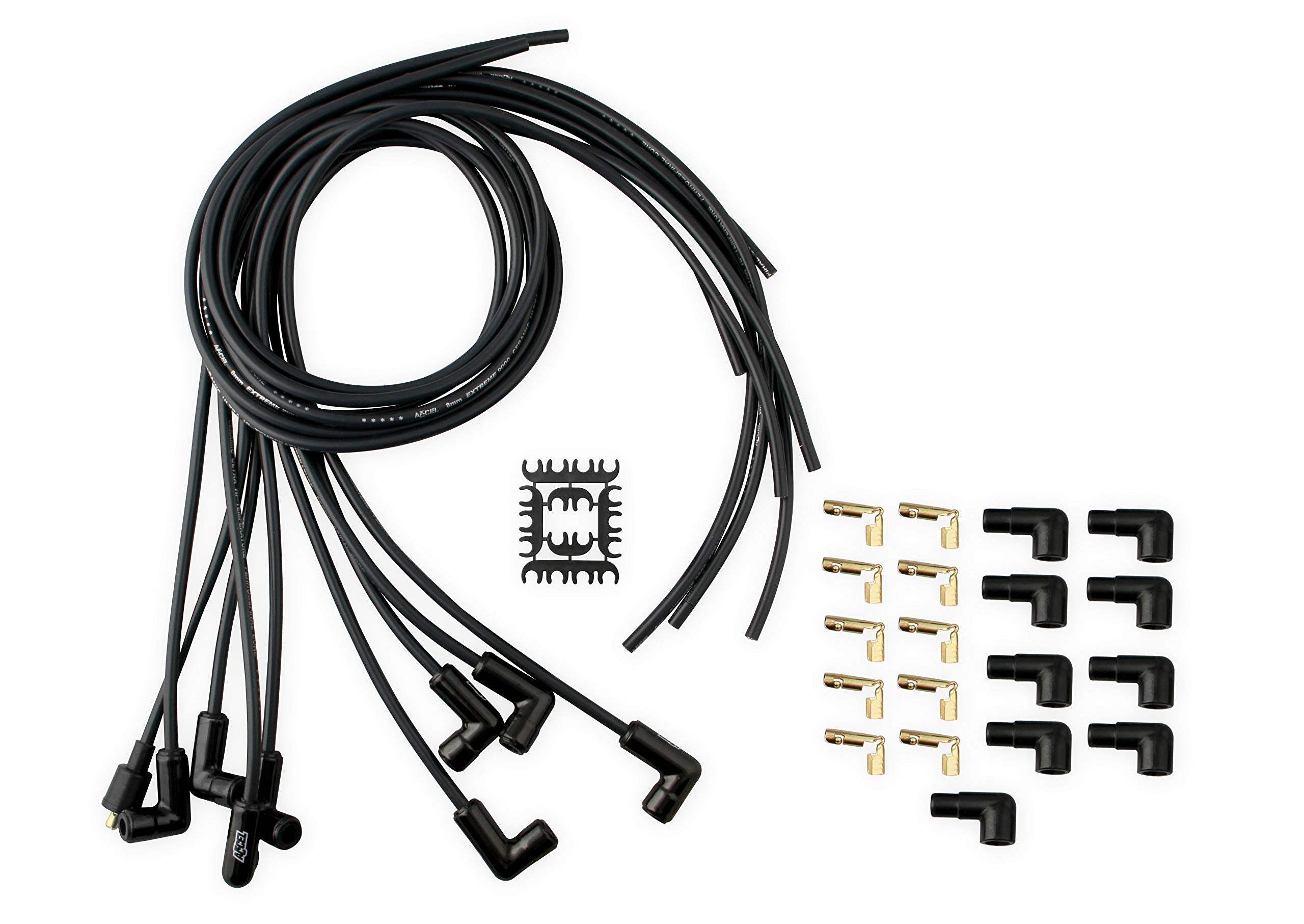 9001CK ACCEL Extreme 9000 Spark Plug Wire Set - Universal - 90 Degree Black Ceramic Boots