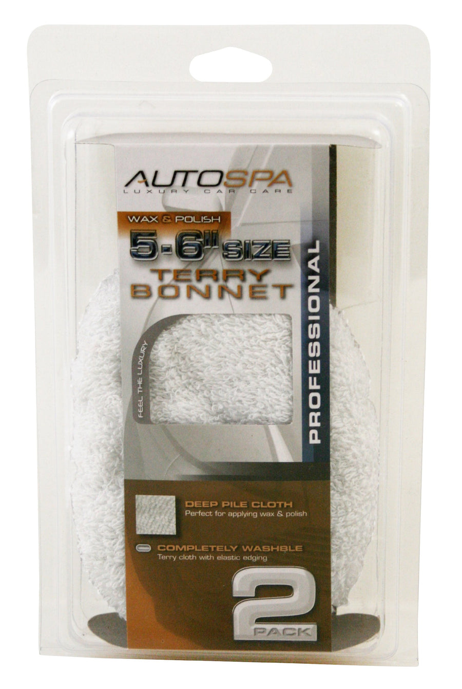 5-6" Cotton Terry Polishing Bonnet AutoSpa (2-Pack)