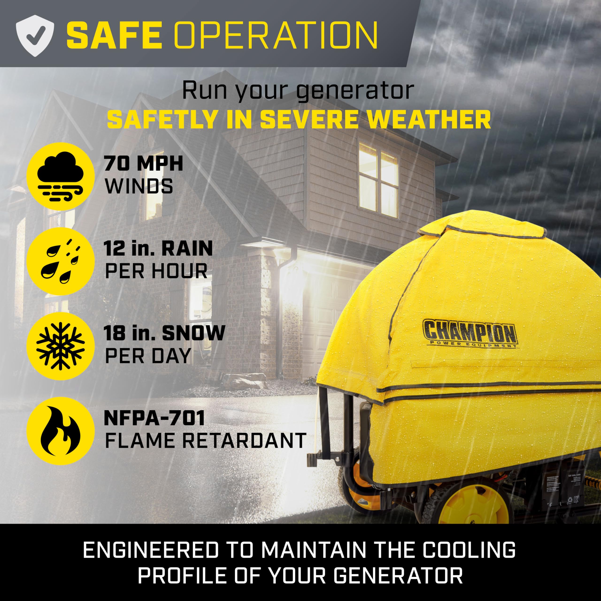 Champion Power Equipment 100376 Severe Weather Storm Shield Portable Generator Cover by GenTent for 4000 to 12,500-Starting Watt Generators