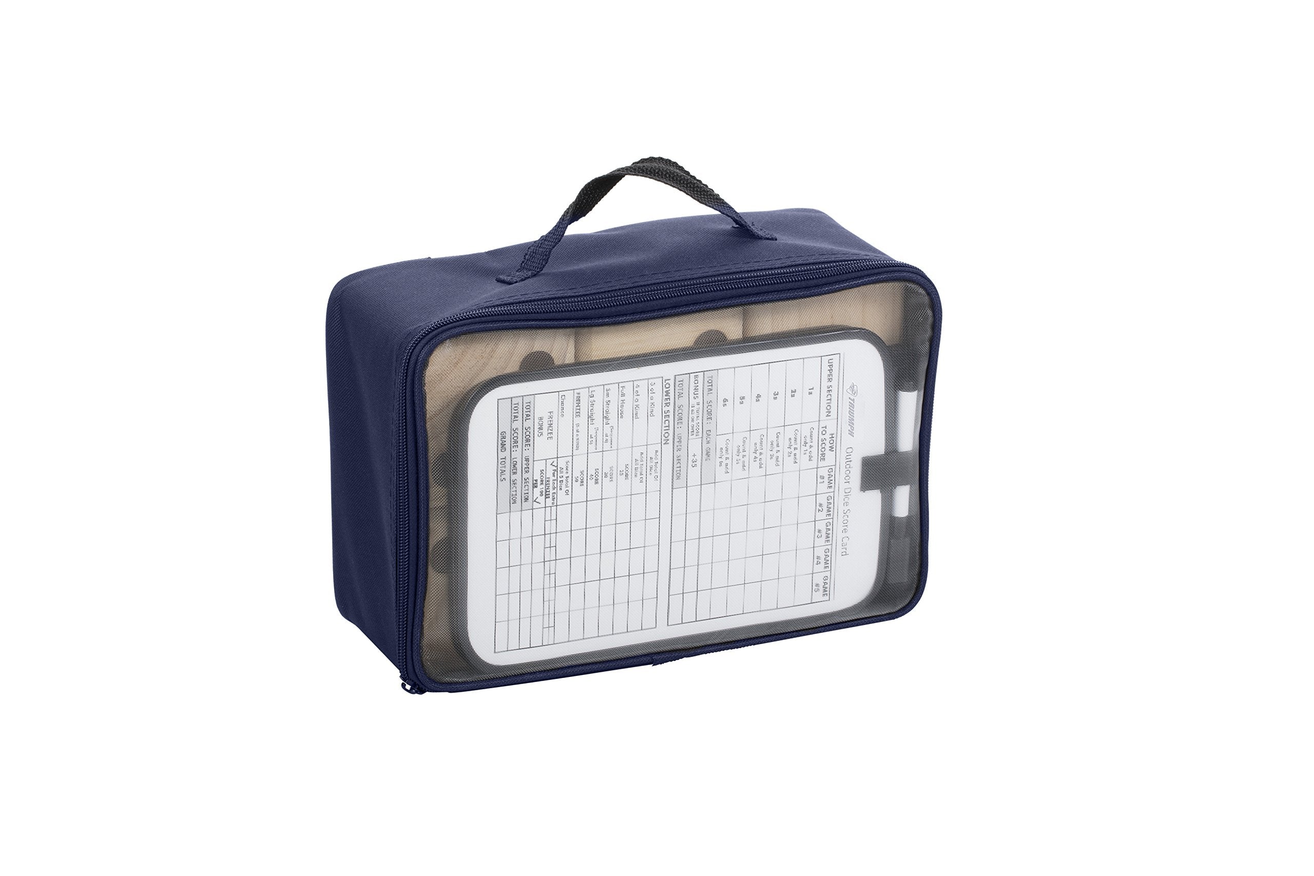 Giant Wooden TRIUMPH Lawn Dice - Includes 6 Large Lawn Dice, Dry-Erase Scorecards, Markers and Carry Bag