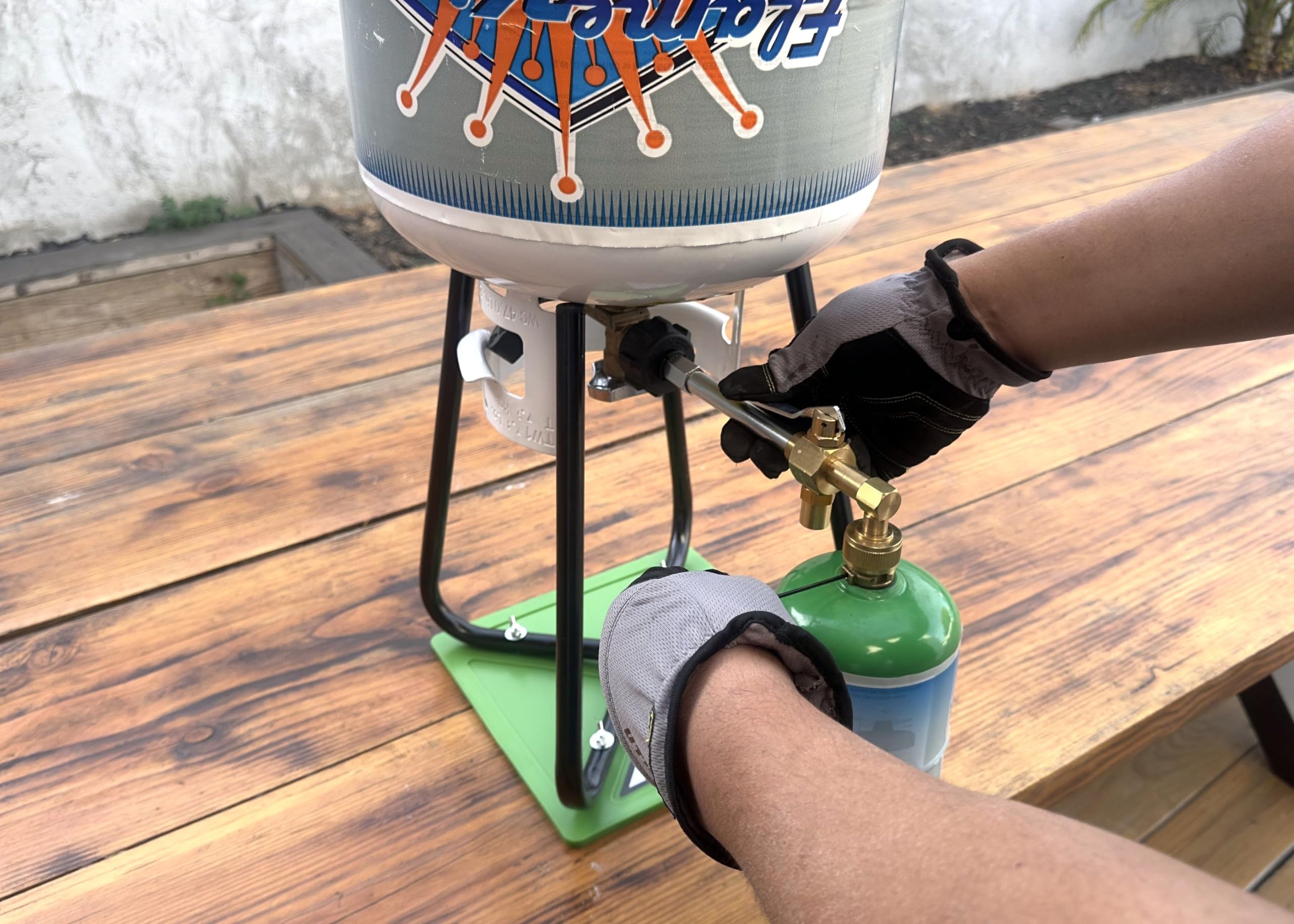 Refillable Flame King 1LB Empty Propane Cylinder Tank with Refill Kit and CGA600 Connection - Reusable, Safe and Legal Refill Option, DOT Compliant