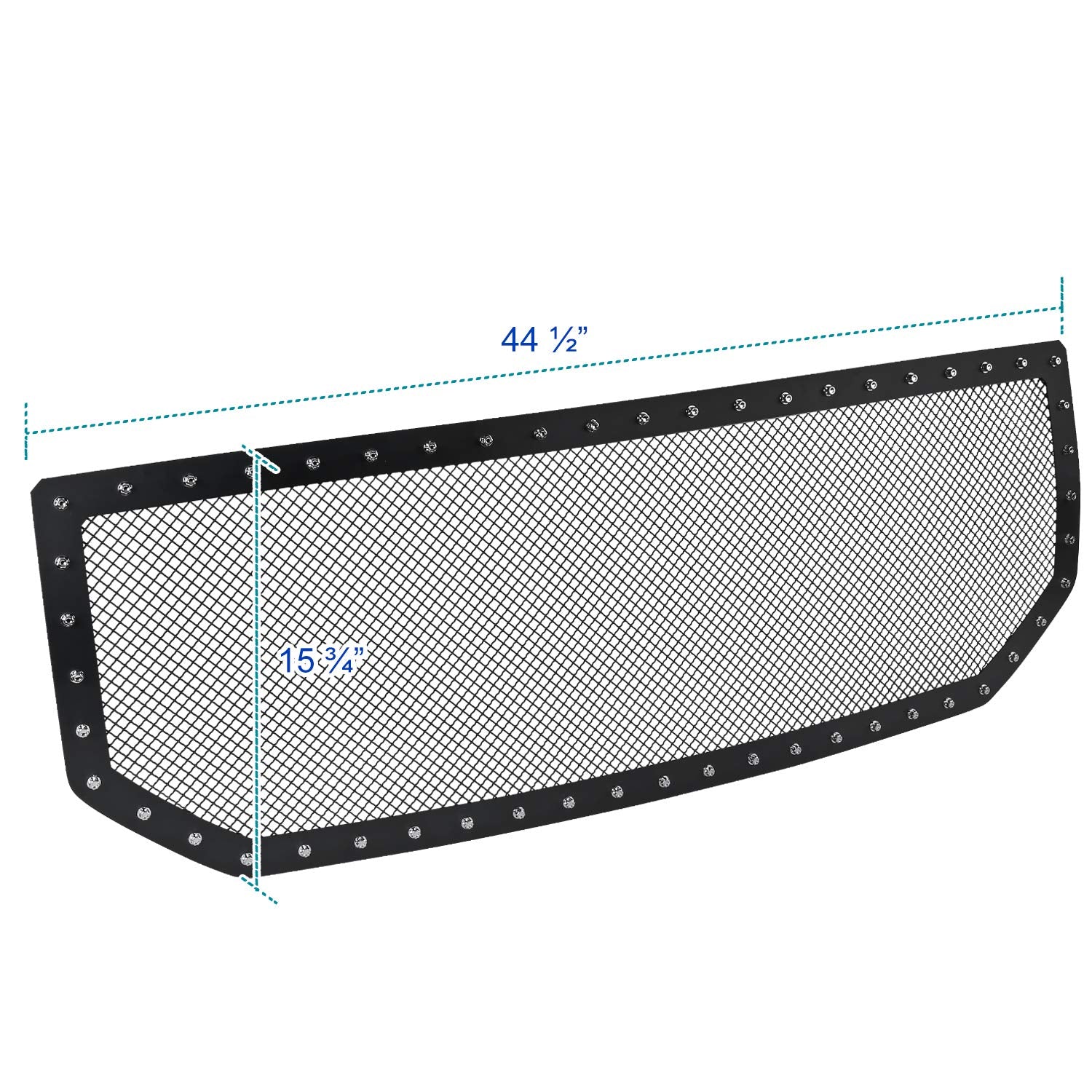 Front Mesh Black Spec-D Tuning Hood Grille Insert Rivet Style 1PC Compatible with 2016-2018 GMC Sierra 1500