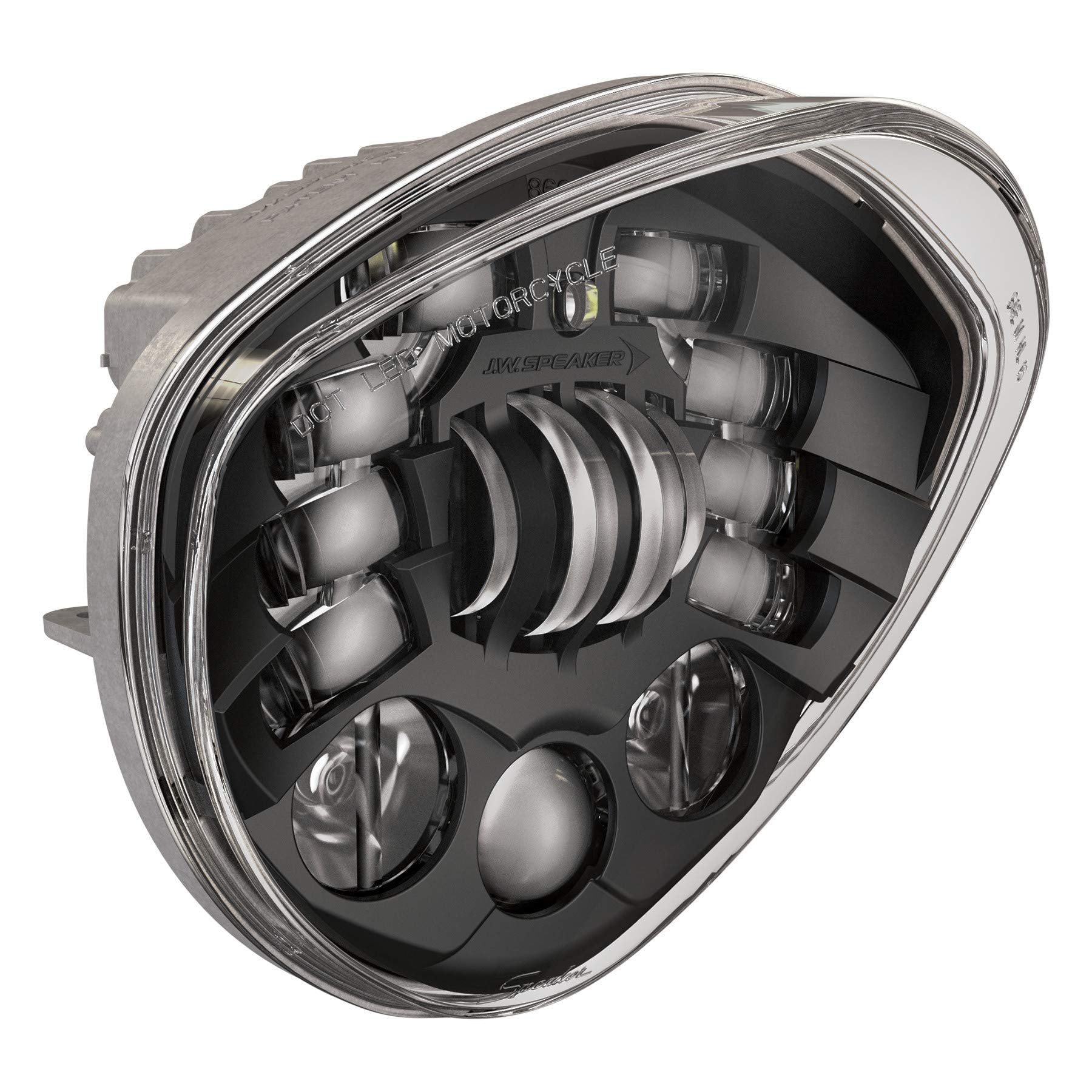 J.W. Speaker Model 8695 0555151 LED Diamond Adaptive Headlight with Black Inner Bezel, 1 Pack