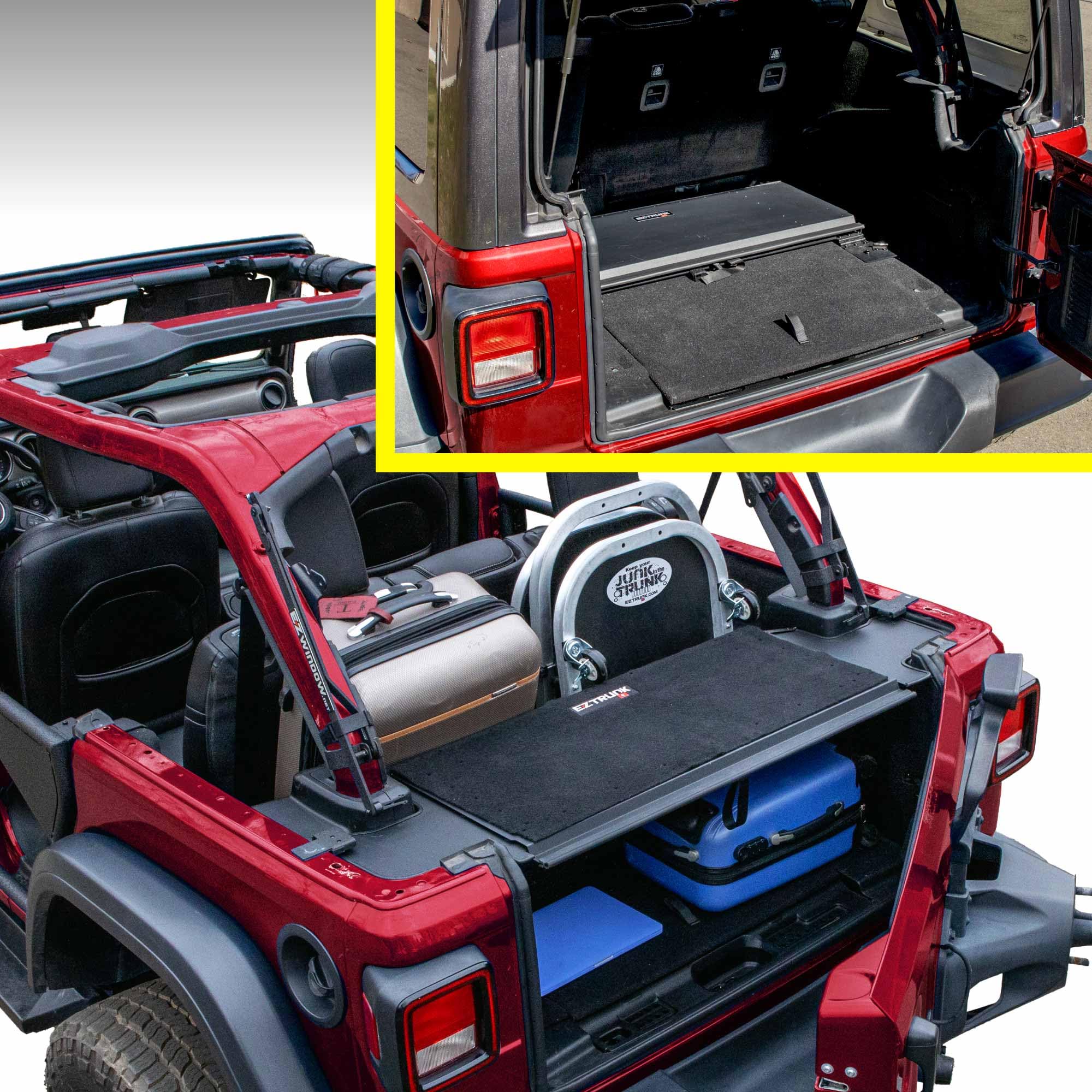 Folding Security Trunk/Storage Box EZTrunk for JLU 2018 & UP (4dr) by EZ4X4 Patented & Patent Pending