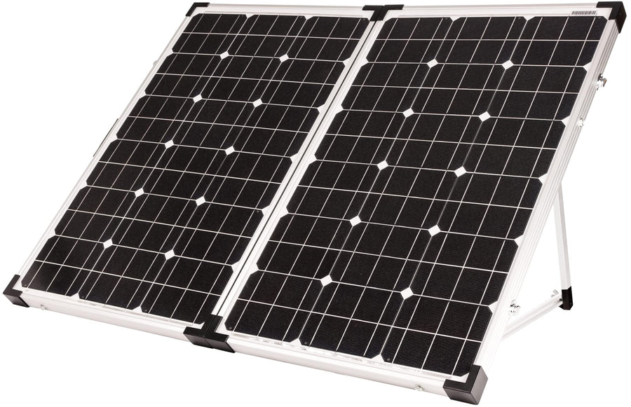 GP-PSK-130 Go Power! 130W Portable Folding Solar Panel Kit with 10 Amp Solar Controller, Great for RV and Camping, Includes Controller, Battery Clamps, SAE Solar Plug Adapter, Ring Terminal Connectors
