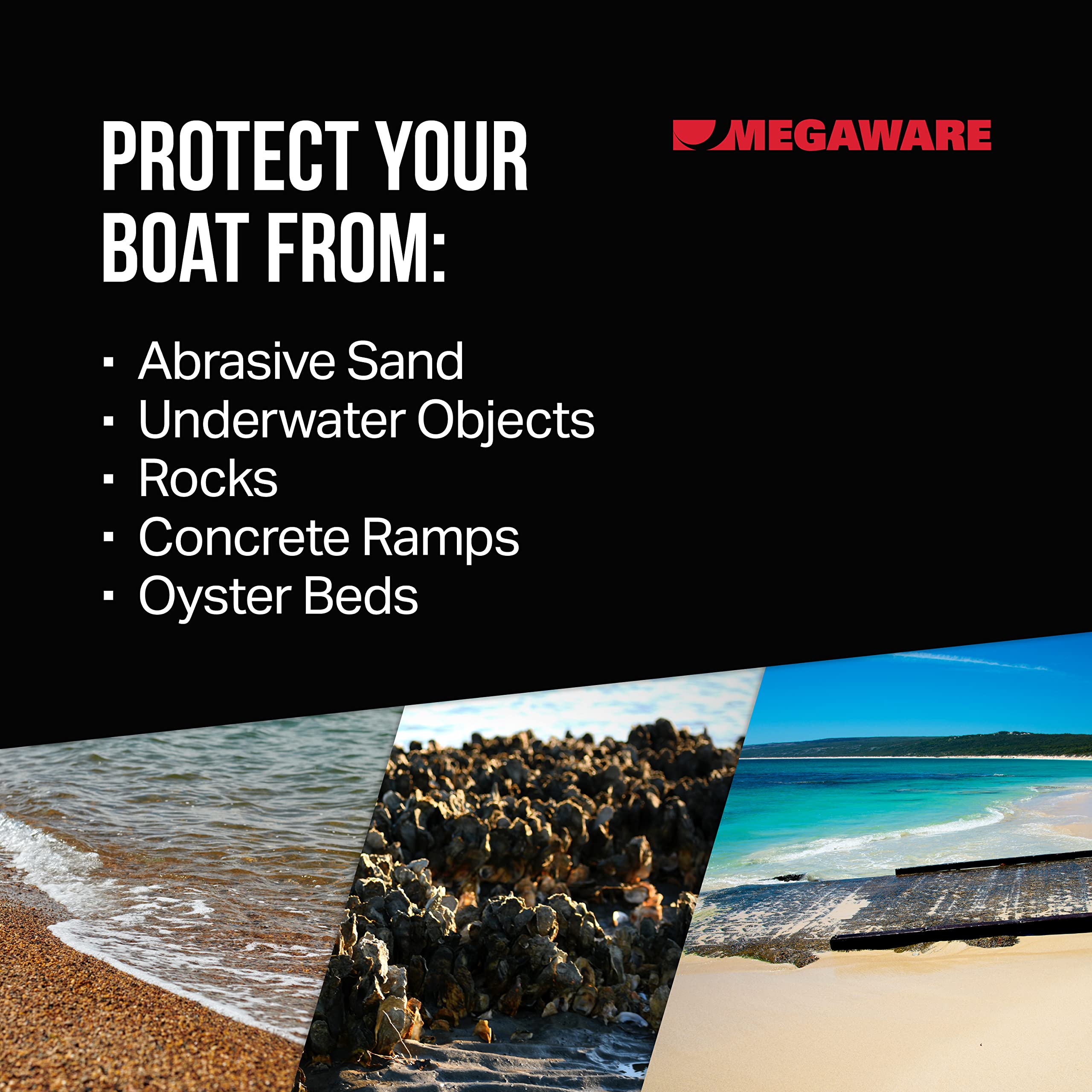 Boat Keel and Hull Protector MEGAWARE KEELGUARD, 7-Feet (for Boats up to 20ft), Gray