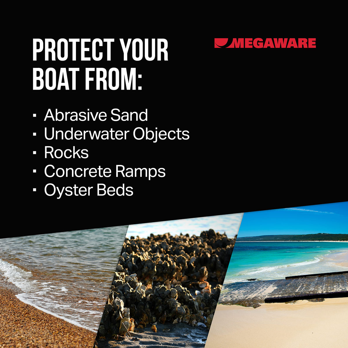 Boat Keel and Hull Protector MEGAWARE KEELGUARD, 7-Feet (for Boats up to 20ft), Gray