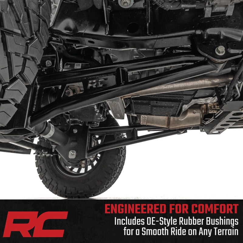 Radius Arm Upgrade Rough Country for Ford F-250/F-350 Super Duty 4WD with 3-6" Lift (2023-2024) - Tubular Arms, Pair