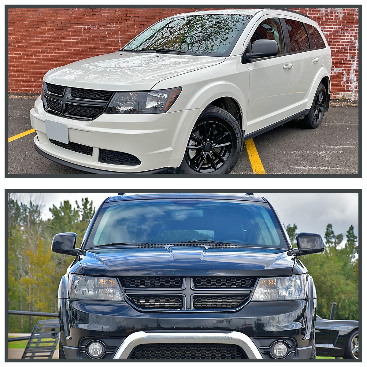 Black Headlights SPEC-D TUNING Compatible with 2009-2020 Dodge Journey, Left + Right Pair Headlamps Assembly