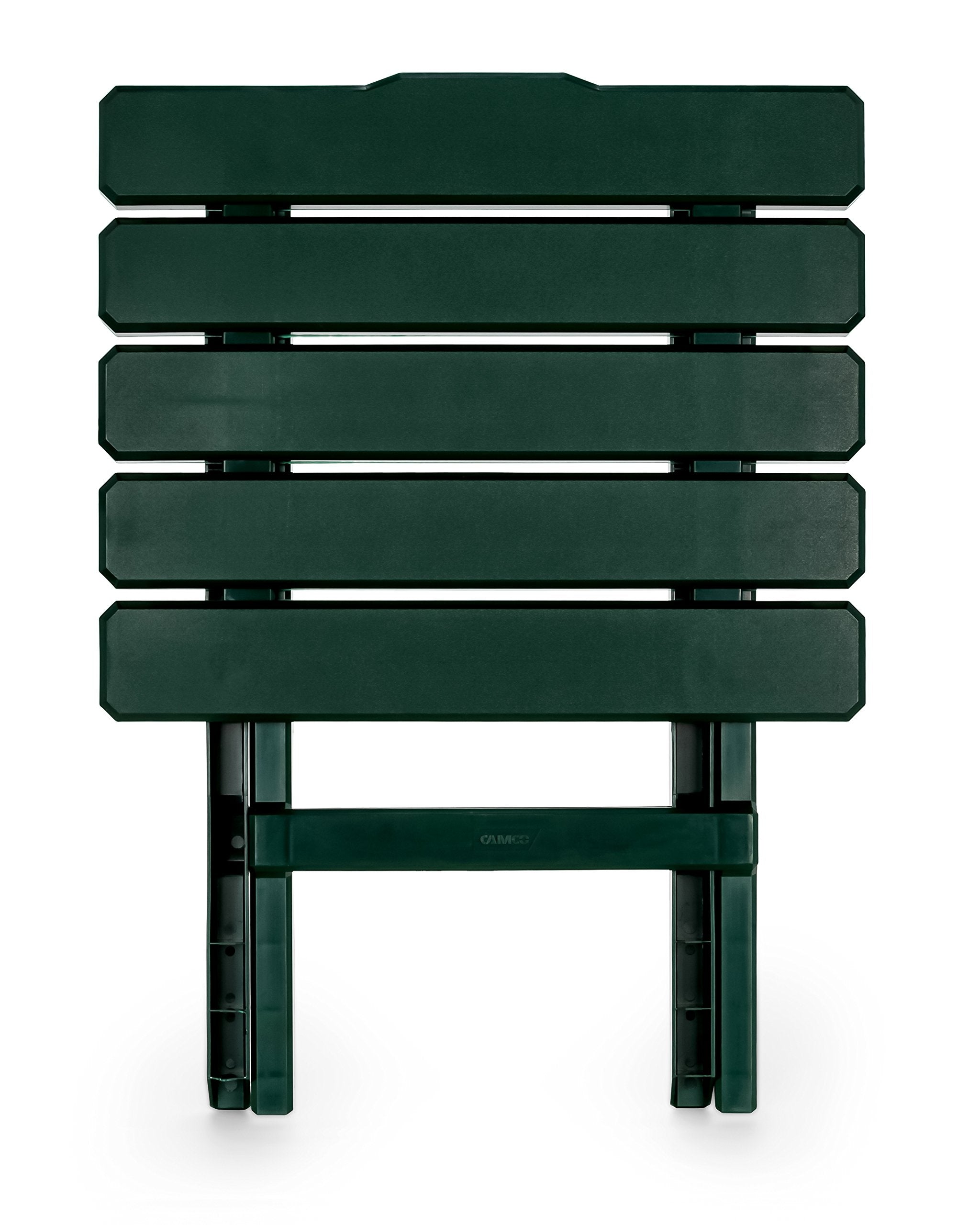 Large Camco 51691 Green Adirondack Portable Outdoor Folding Side Table, Perfect for The Beach, Camping, Picnics, Cookouts and More, Weatherproof and Rust Resistant