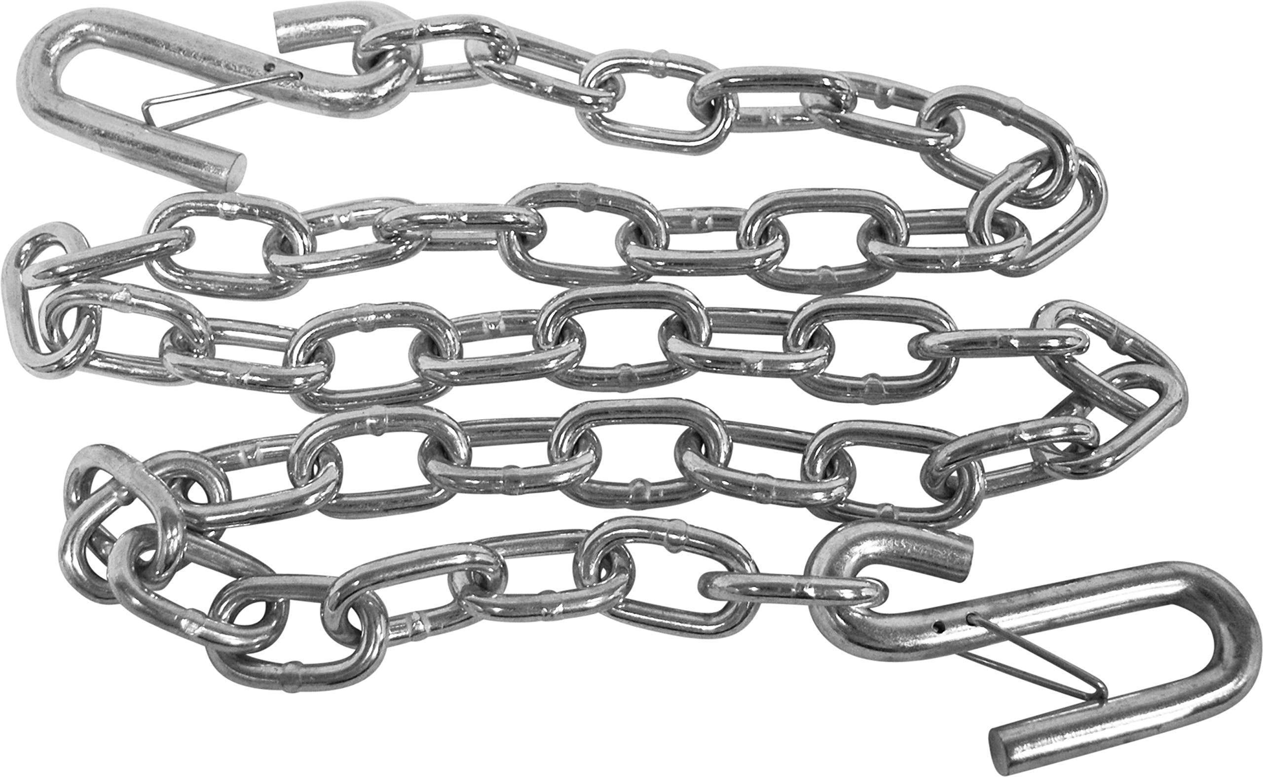 Heavy-Duty Attwood 11011-7 51-inch Steel Boat Trailer Safety Chain with Spring Clip Hooks
