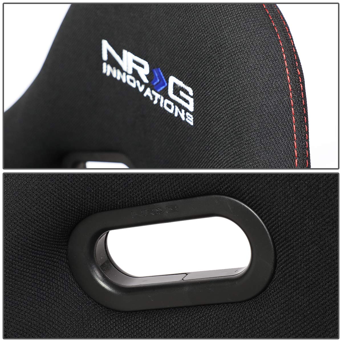 NRG Innovations Universal Recline NRG-RSC-400BK Bucket Seat, Adjustable Reclining Back Racing Seat, Black Cloth FRP Frame w/Bottom Mount, Medium Size