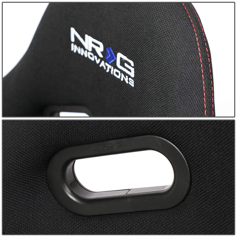 NRG Innovations Universal Recline NRG-RSC-400BK Bucket Seat, Adjustable Reclining Back Racing Seat, Black Cloth FRP Frame w/Bottom Mount, Medium Size