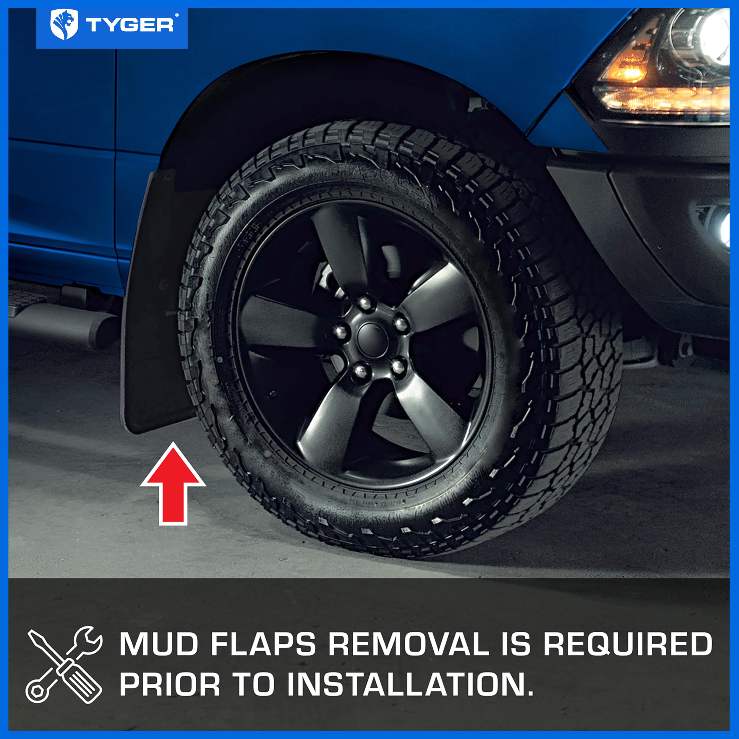 Tyger Auto Fender Flare 2021-2025 Compatible with Ford F-150, Smooth Textured Black Paintable Bolt-Riveted Style 4pc | TG-FF8F5018