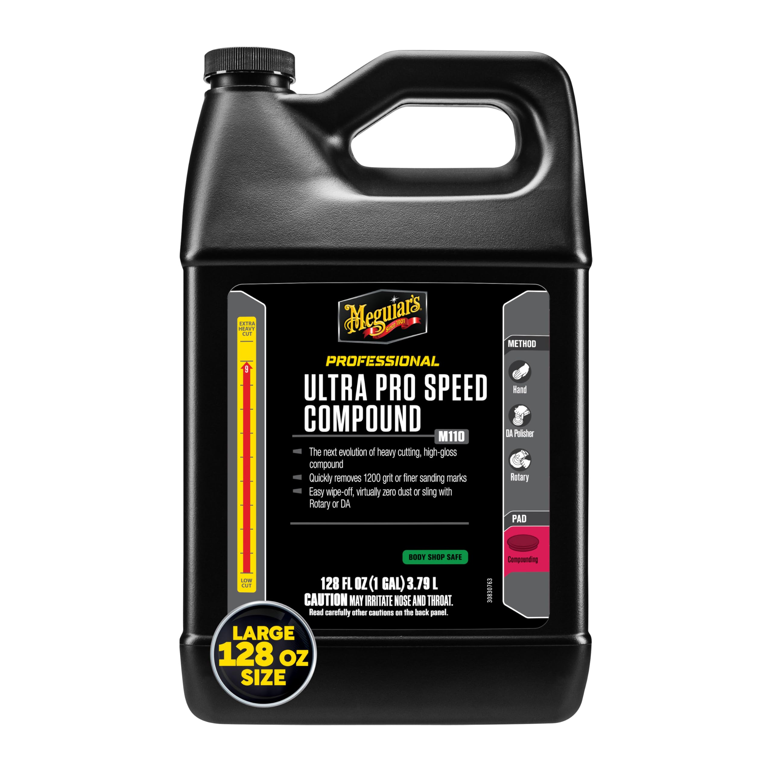 Meguiar's Ultra Pro Speed Compound M11001 - Pro Paint Correction Compound, Fast and Even Cut for a High Gloss Finish - Incredible Results by DA Polisher or Rotary, 128 Oz, 1 Gallon