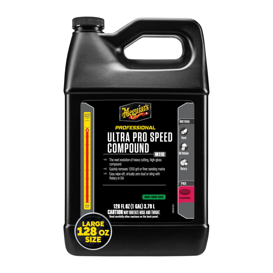 Meguiar's Ultra Pro Speed Compound M11001 - Pro Paint Correction Compound, Fast and Even Cut for a High Gloss Finish - Incredible Results by DA Polisher or Rotary, 128 Oz, 1 Gallon