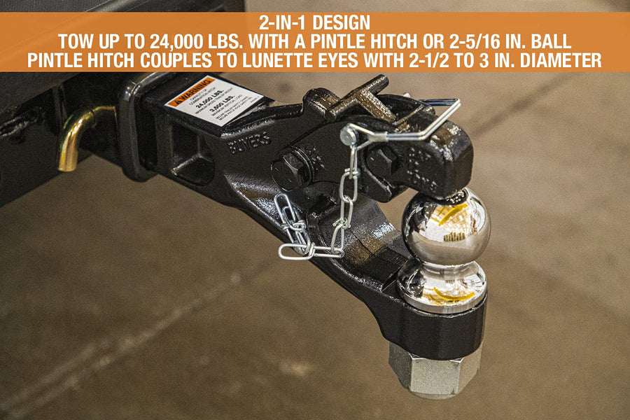 12 Ton Buyers Products Combination Hitch - 2-1/2 Inch Receiver, 2-5/16 Inch Ball -RM122516