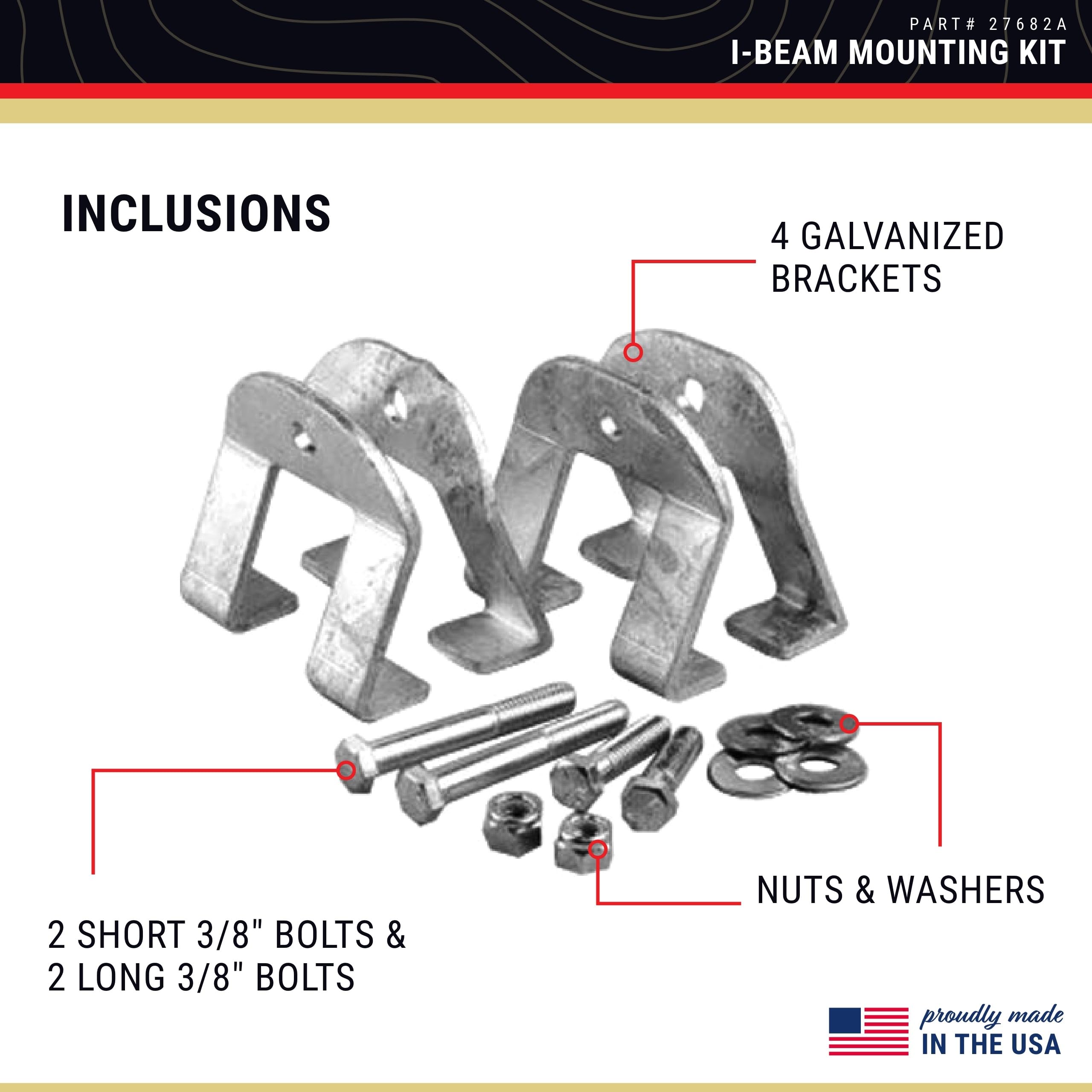 L-Beam Mounting Kit - CE Smith Brackets, Bolts, Nuts & Washers for Your Boat Trailer Accessories