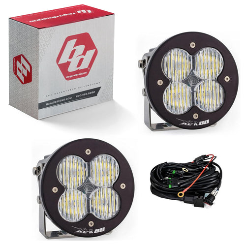 Baja Designs 80 XL-R LED Light Pod Pair for Off Road - 2 PCS LED with Wiring Harness (Wide Cornering; Clear)