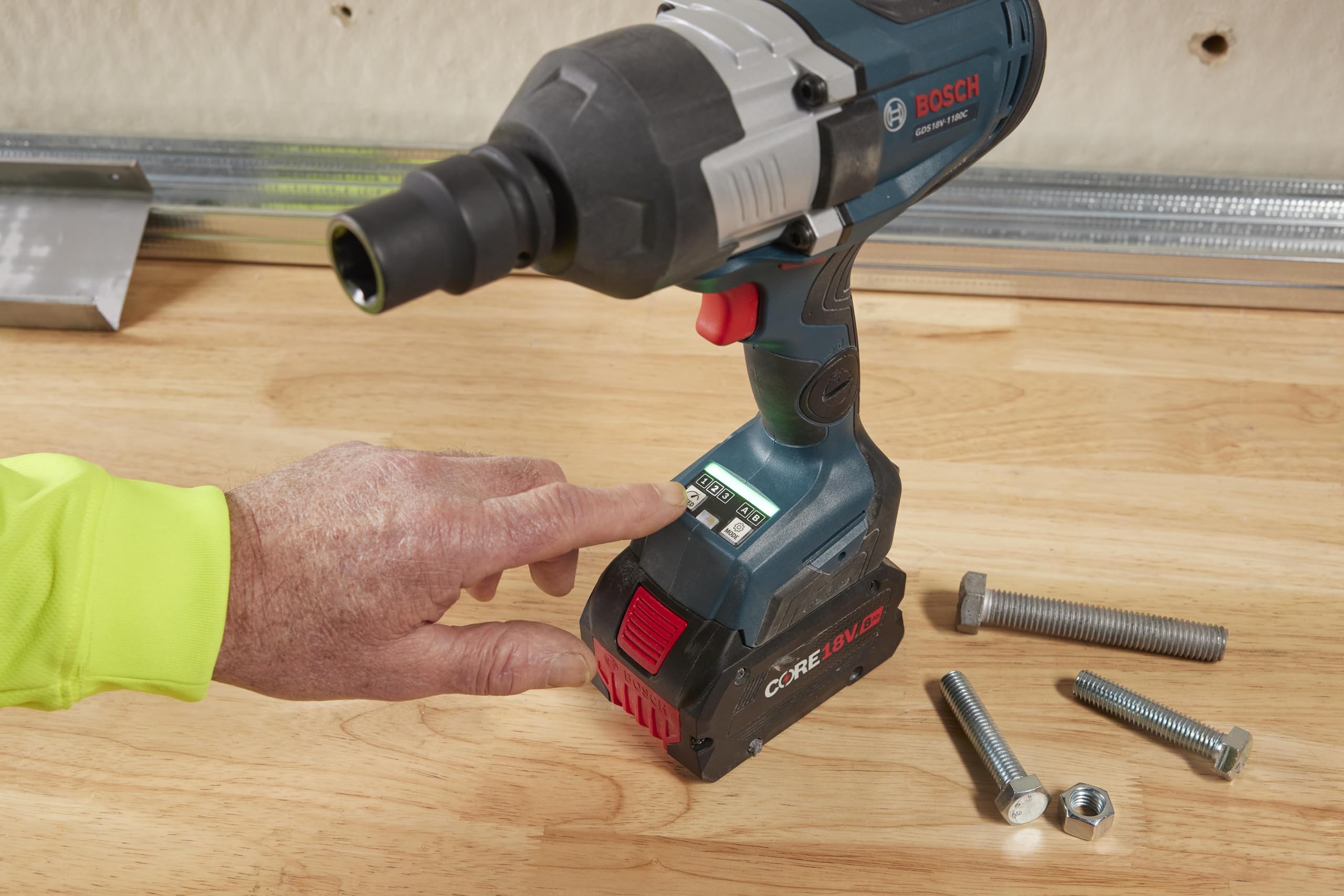 BOSCH PROFACTOR GDS18V-1180CN 18V Connected-Ready 3/4 In. Impact Wrench with Friction Ring and Thru-Hole (Bare Tool)