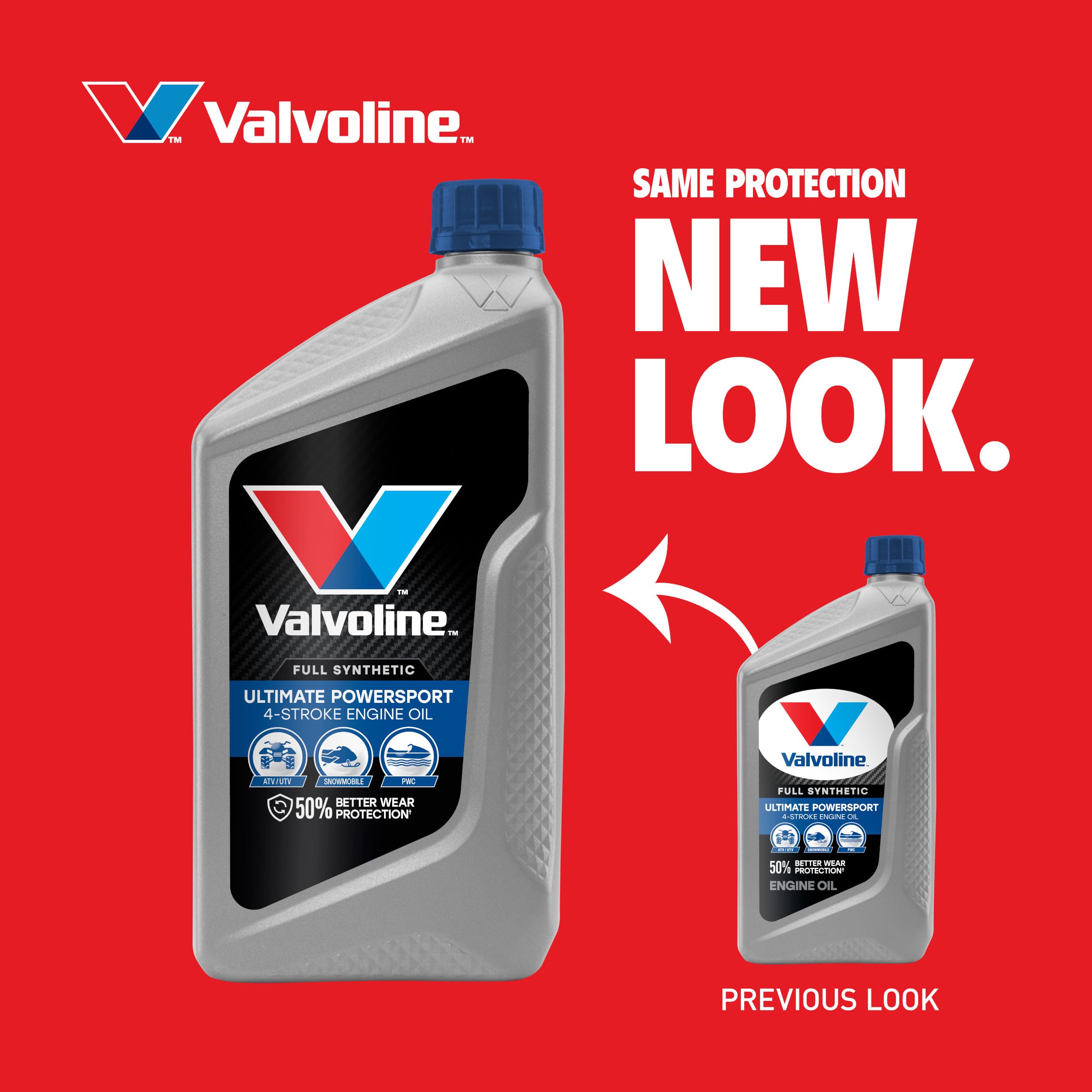 4-Stroke Valvoline Powersport Full Synthetic Motor Oil 1 Quart (Pack of 6)