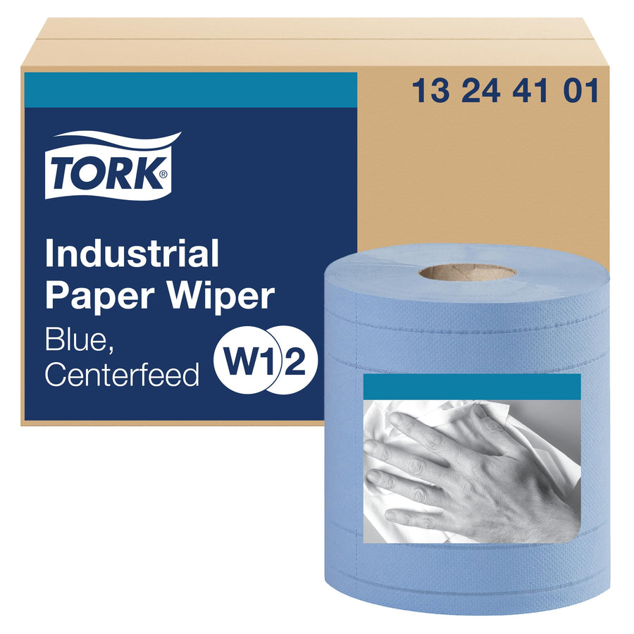 Tork Blue Industrial Wiper W1/W2, Centerfeed, 2 x 375 Sheets, 13244101