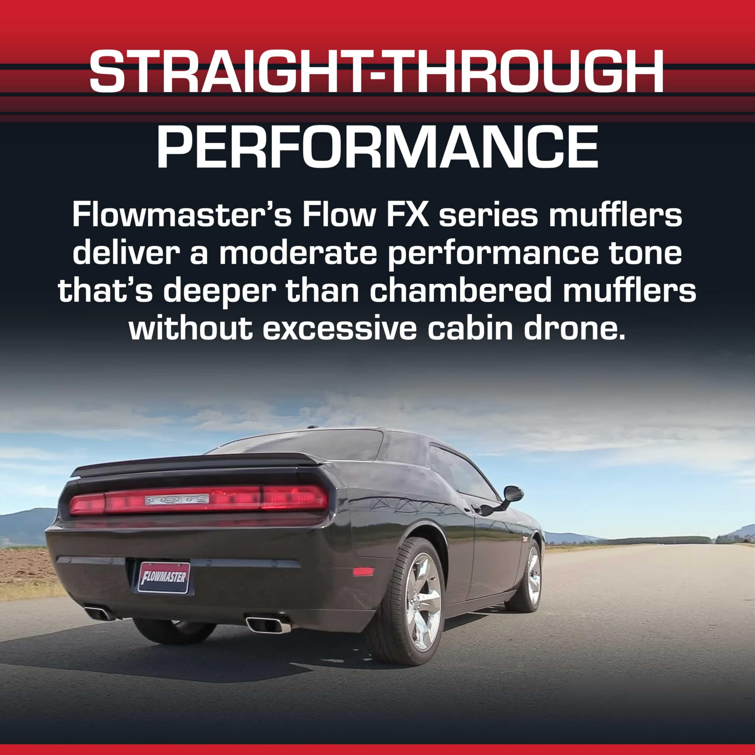 Flowmaster Chambered Muffler Flow FX – 2.25” Offset In / 2.25” Offset Out – Moderate Sound – Stainless Steel – Affordable Performance for Modern Trucks, Muscle Cars & Daily Drivers (71235)