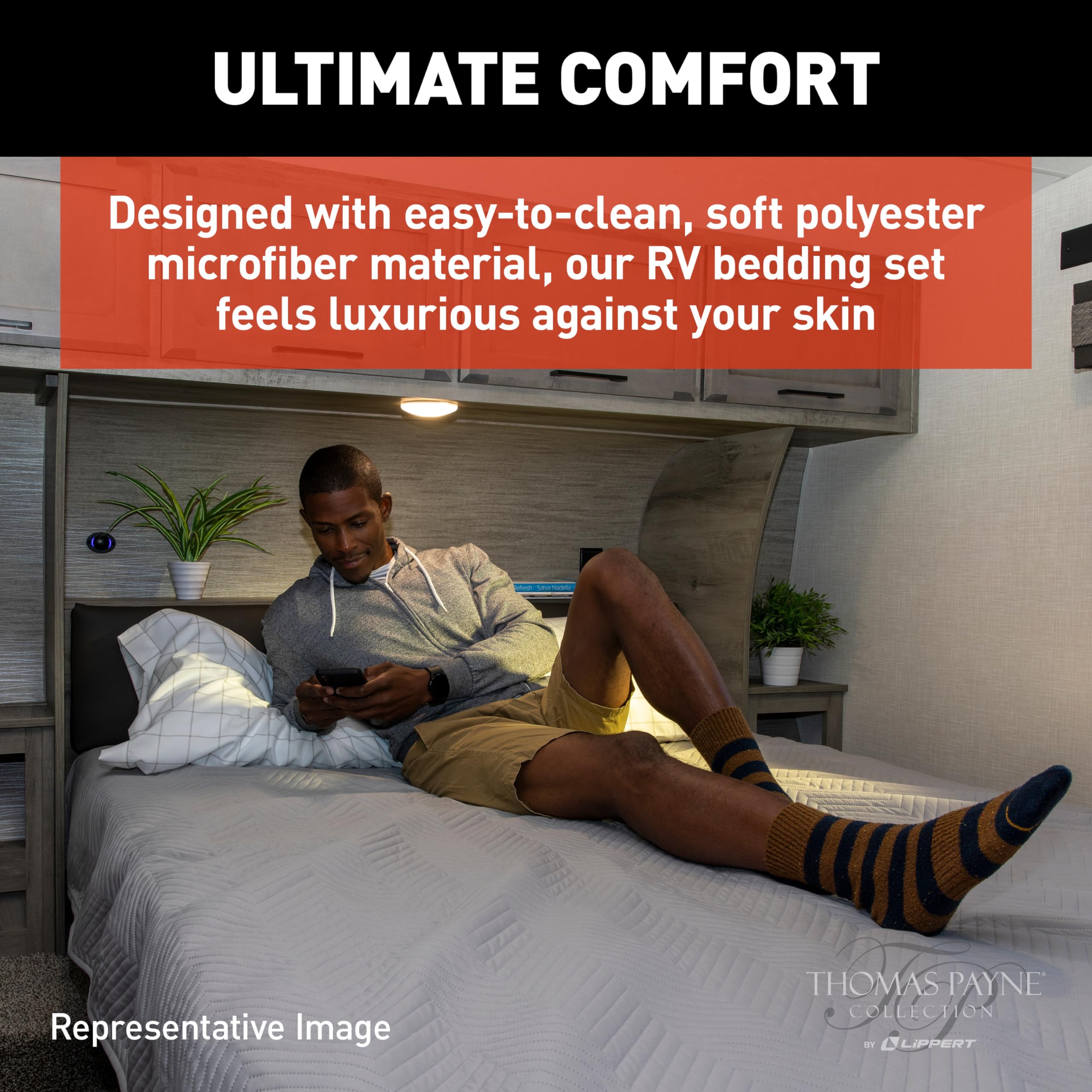 RV Bedding Set Easy Zzzs™ - Queen, Grey