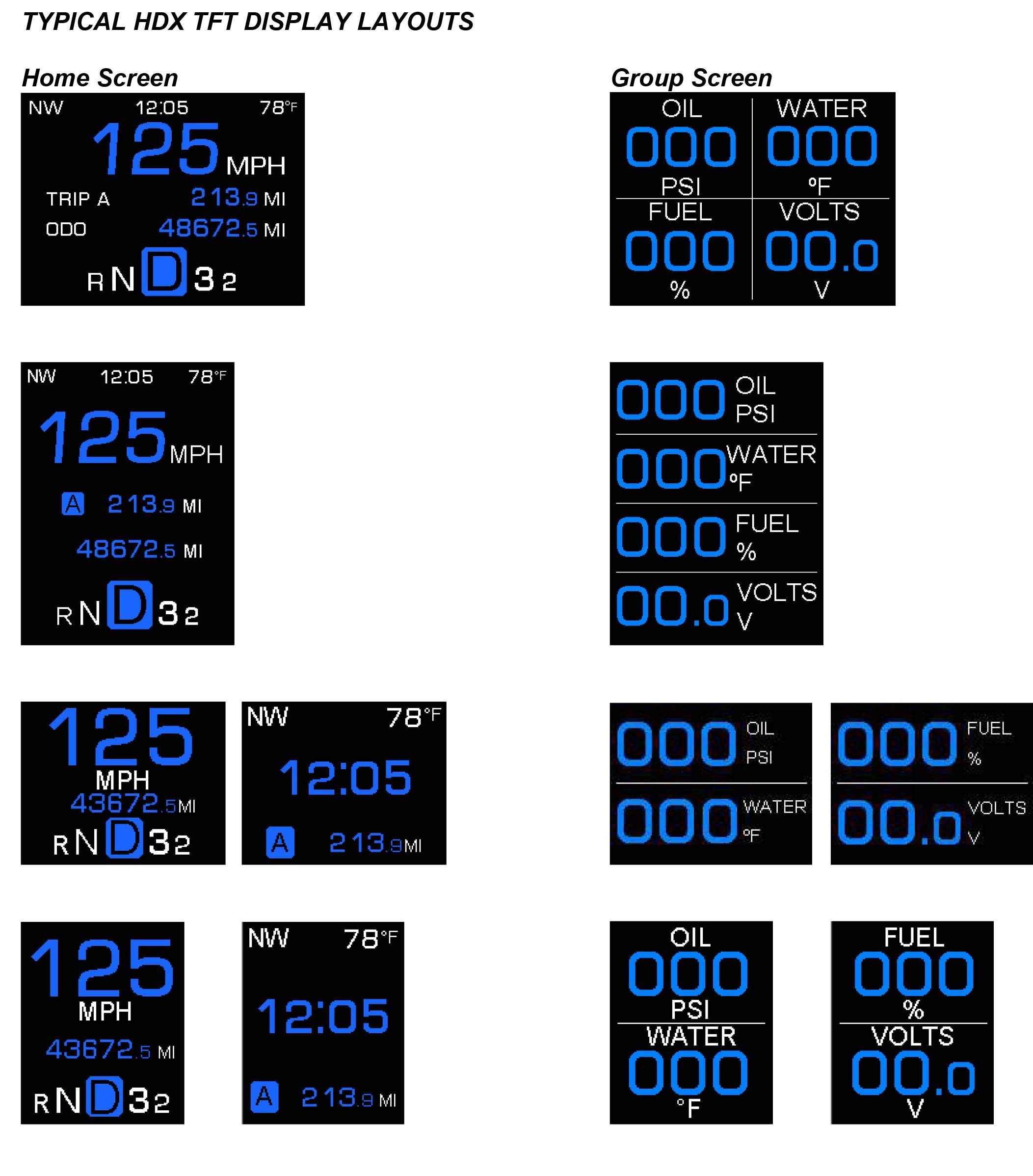 57 Chevy Dakota Digital Customizable Gauge System Kit Silver Alloy HDX-57C-S